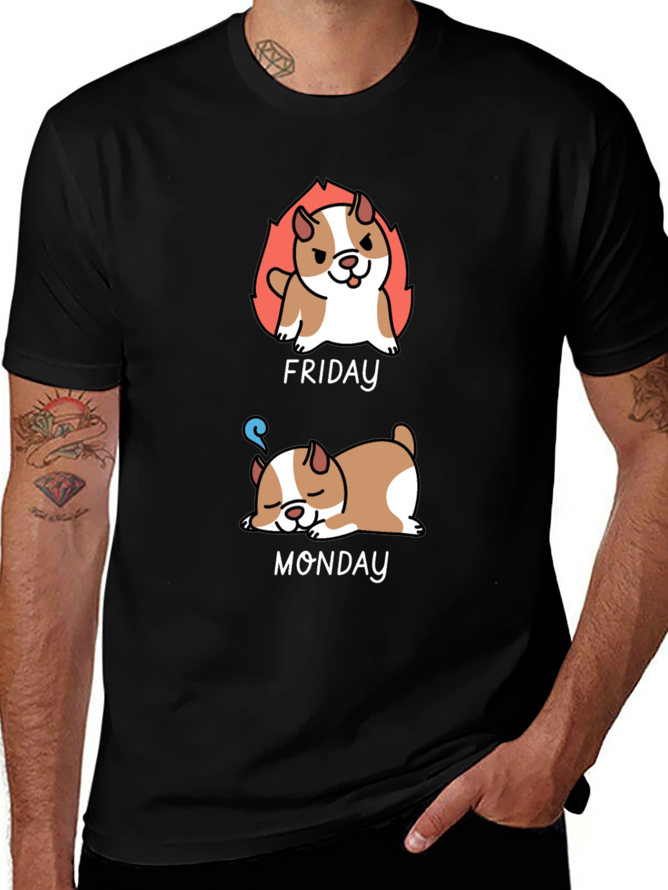 Variant 14 of Funny Friday Monday Dog T-Shirt