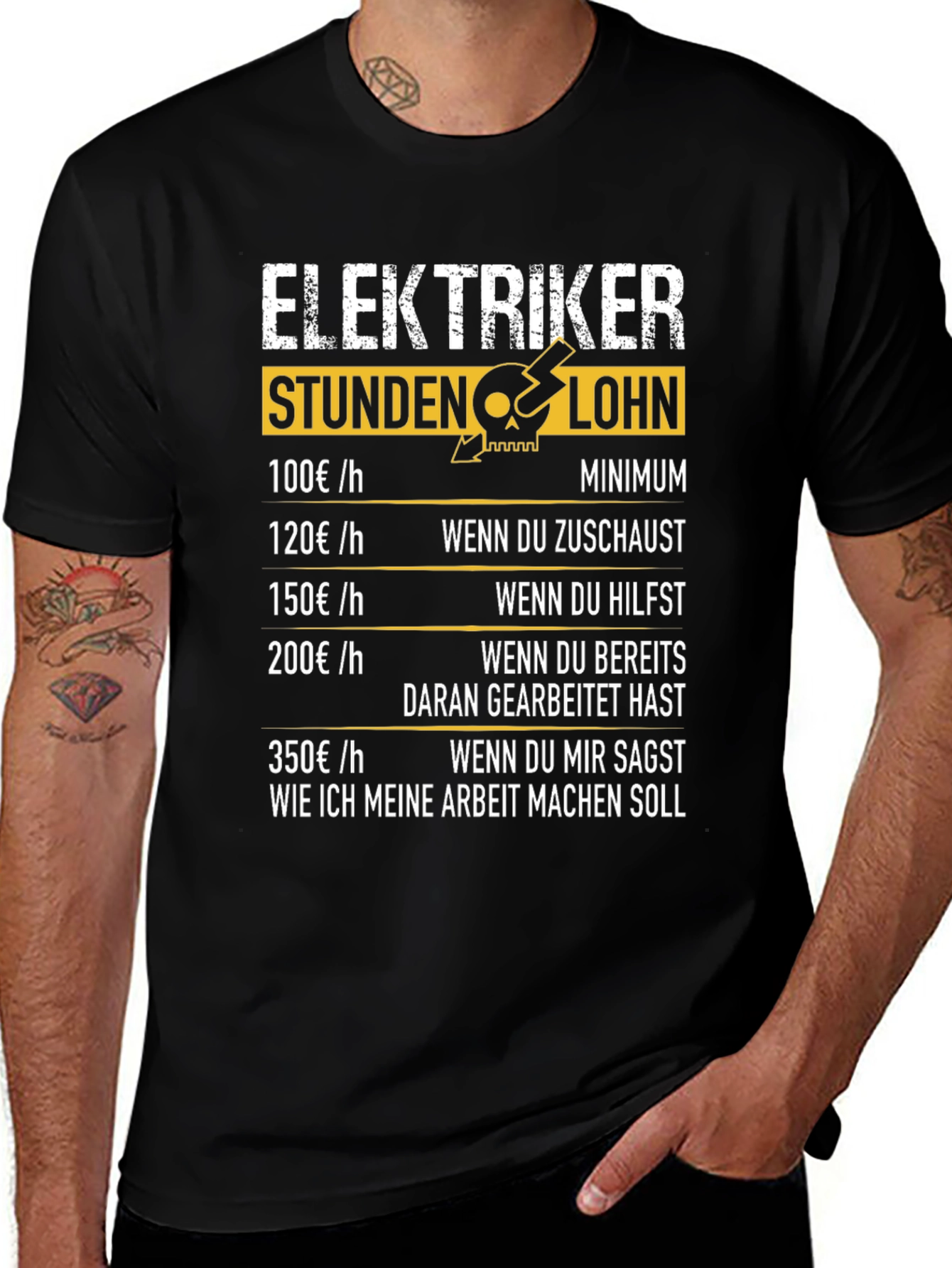 Variant 27 of Electrician Hourly Rate Humor T-Shirt