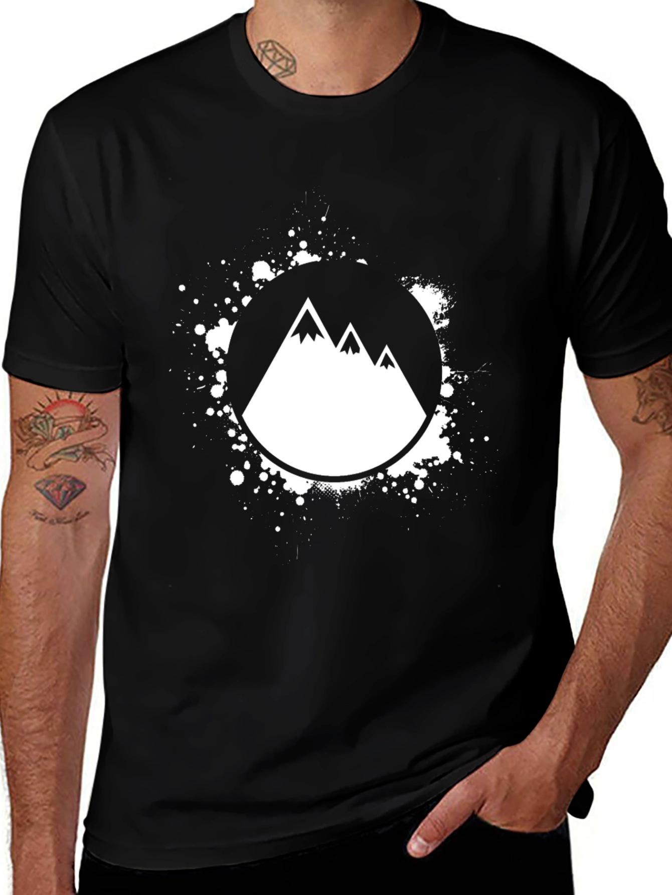 Variant 24 of Mountain Graphic Black T-Shirt