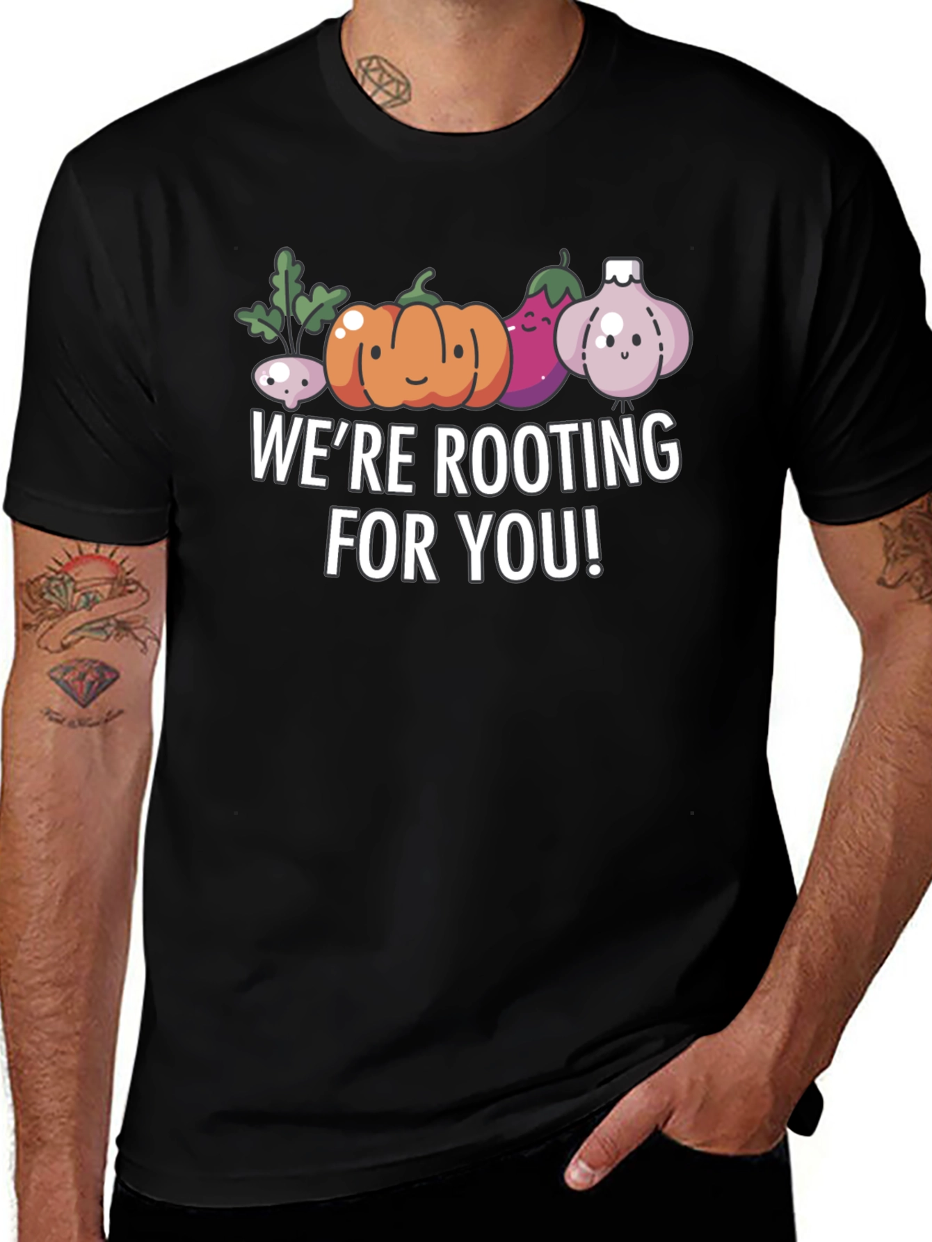 Variant 16 of We're Rooting For You T-Shirt - Cute Vegetable Pun