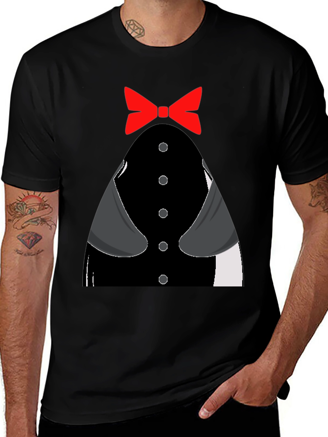 Variant 16 of Tuxedo T-Shirt - Novelty Bowtie Design
