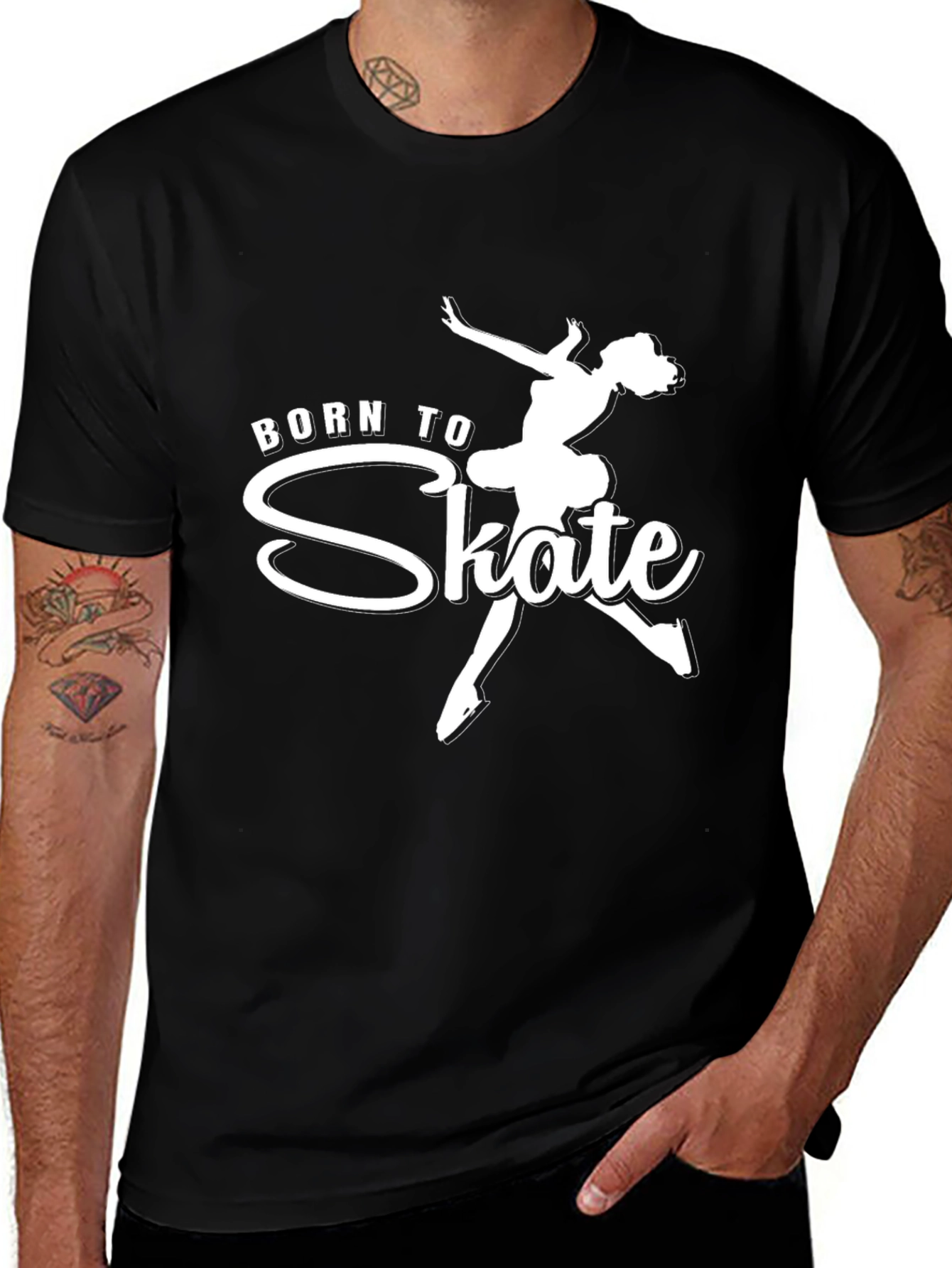 Variant 19 of Born to Skate T-Shirt - Figure Skating Tee