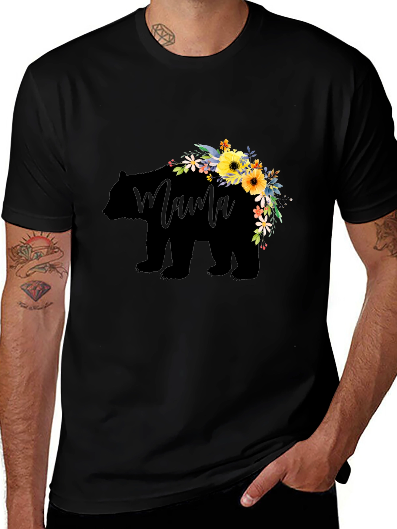 Variant 11 of Mama Bear Floral Graphic T-Shirt