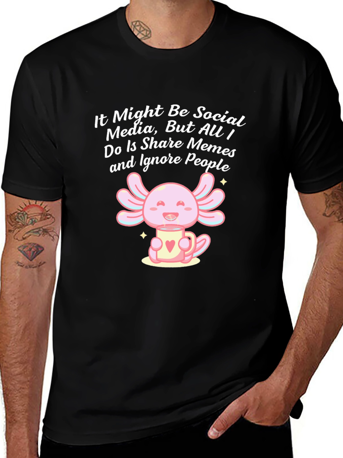 Variant 6 of Social Media Meme Axolotl T-Shirt