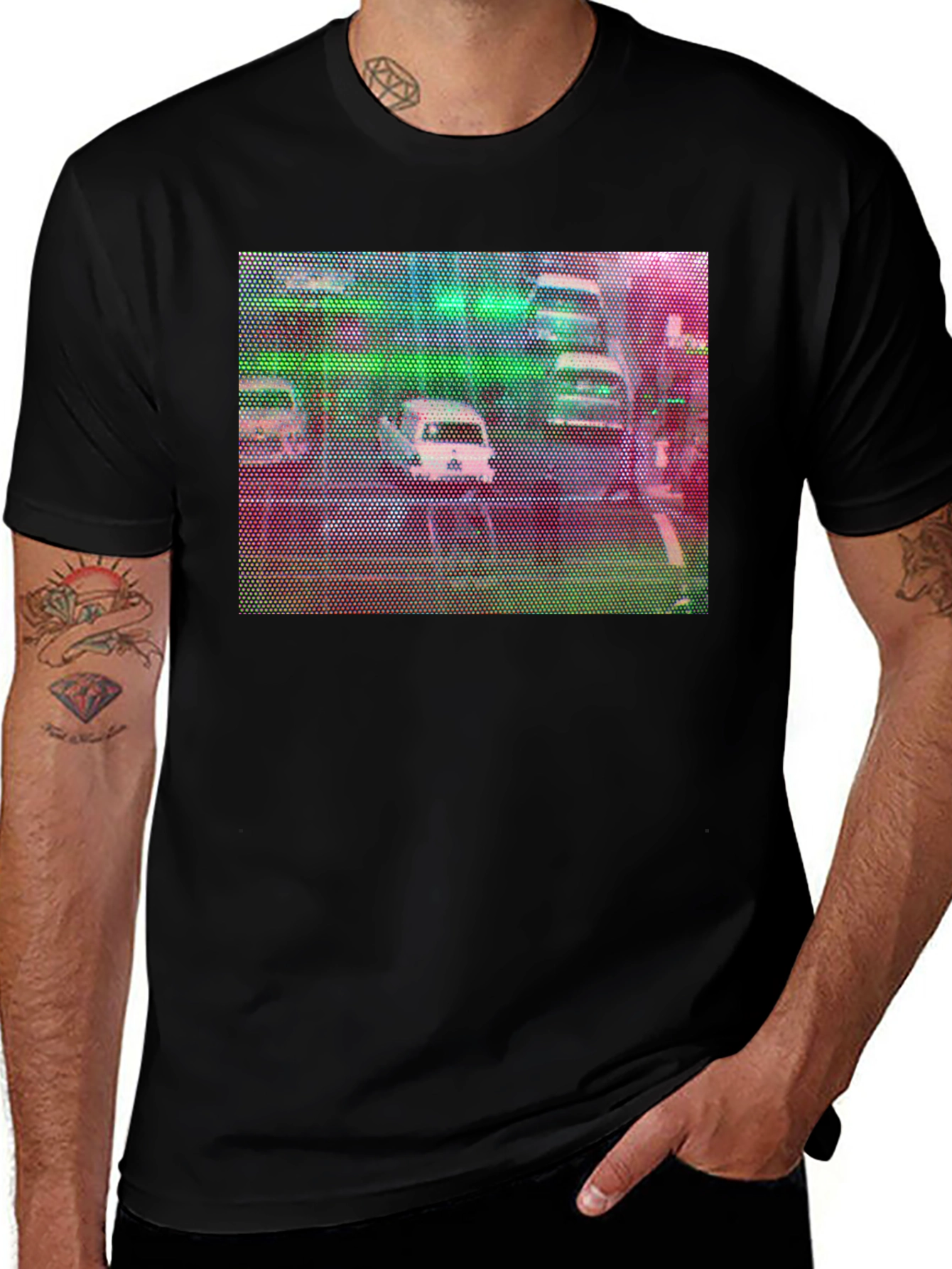 Variant 18 of Retro Cars Graphic Tee - Unique Pixel Art Design