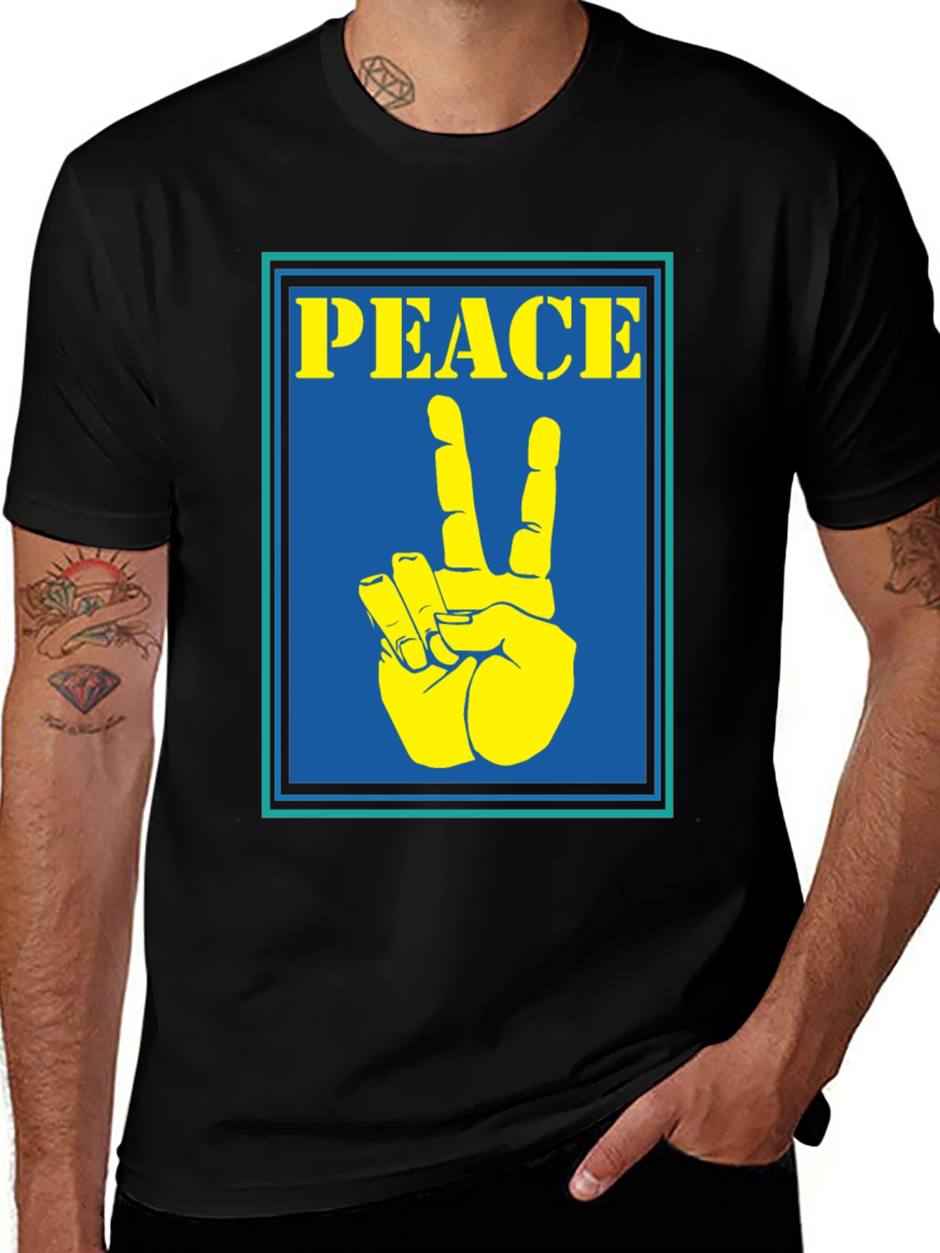 Variant 18 of Peace Sign Graphic Tee - Retro Style
