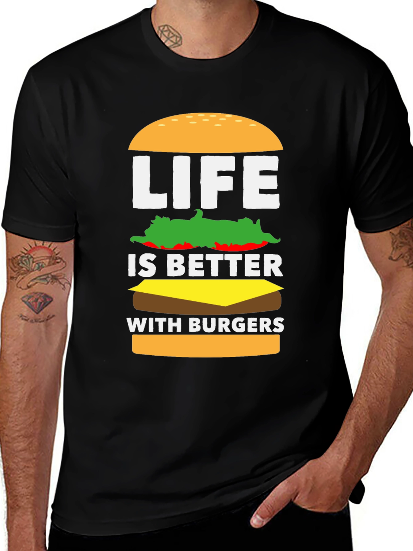 Variant 16 of Life Is Better With Burgers T-Shirt - Foodie Tee