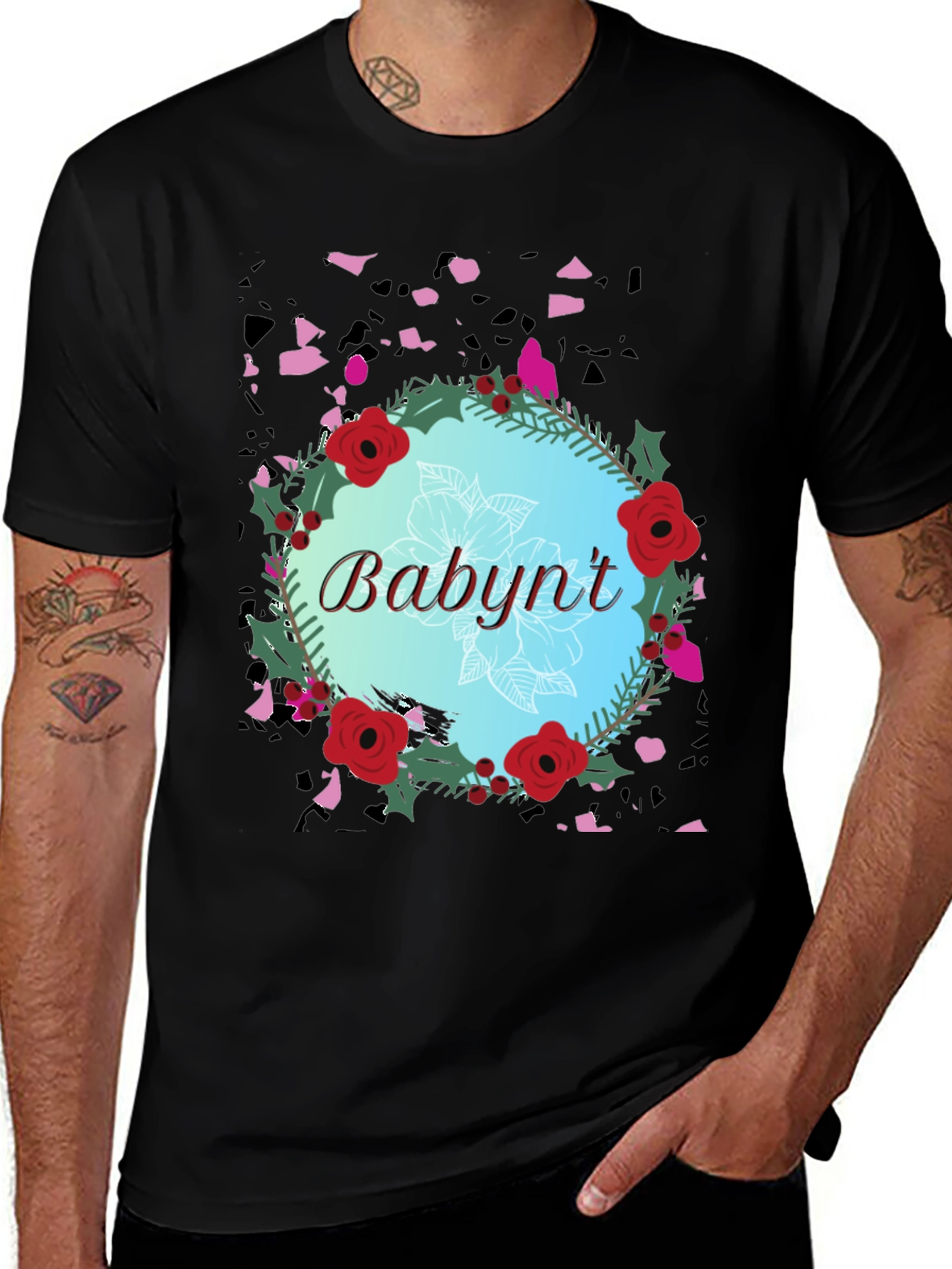 Variant 8 of Babynt Floral Graphic T-Shirt - Soft Cotton Blend
