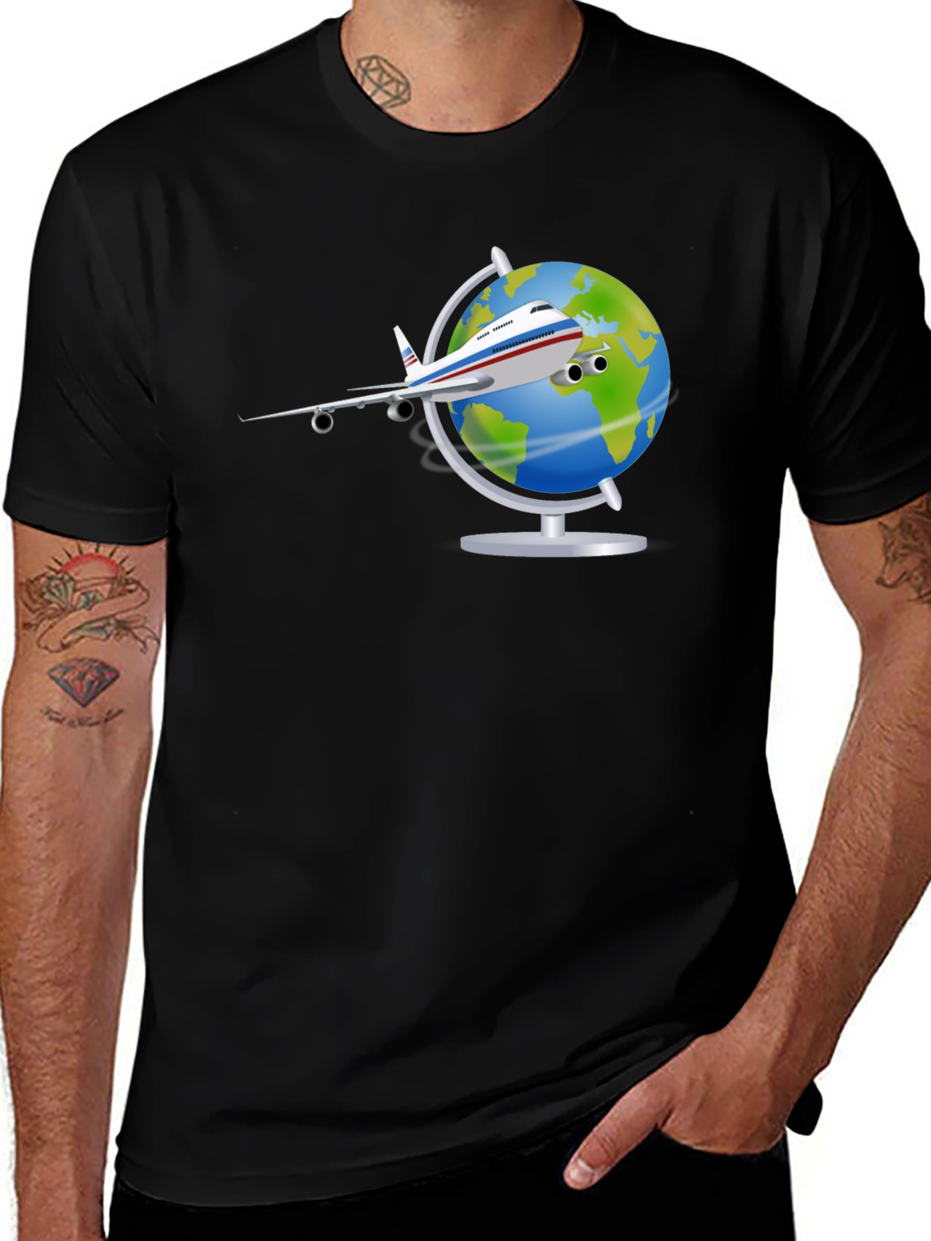 Variant 29 of Globe Plane T-Shirt - Travel Adventure Tee
