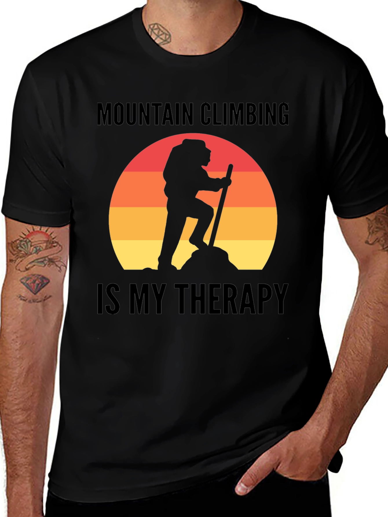 Variant 13 of Mountain Climbing Therapy T-Shirt - Hiking Adventure Tee