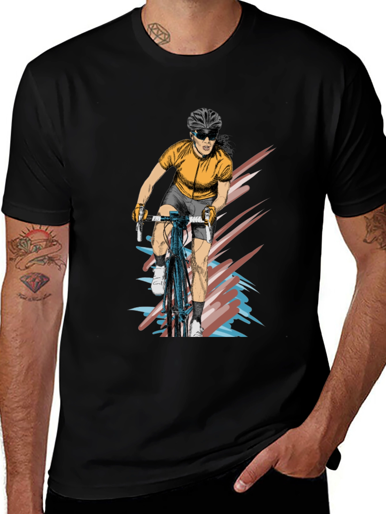 Variant 25 of Cycling Graphic T-Shirt: Unisex Bike Rider Tee
