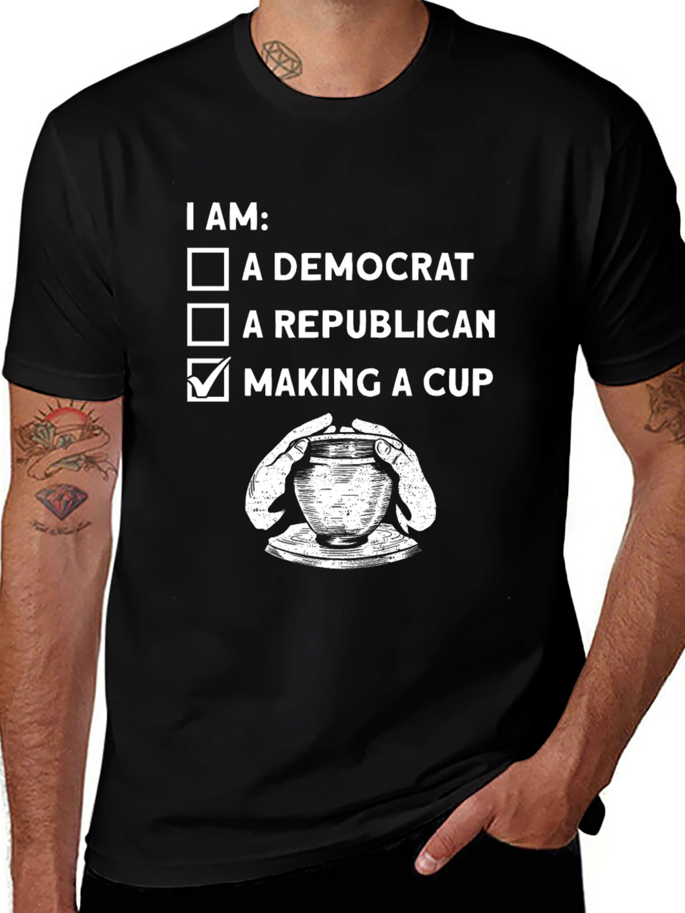 Variant 12 of Pottery T-Shirt: I Am Making a Cup