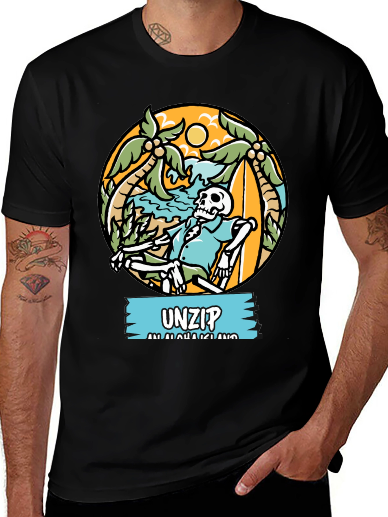 Variant 14 of Unzip Aloha Island Graphic T-Shirt