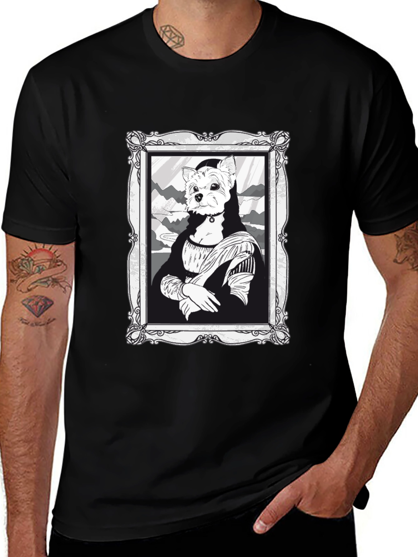 Variant 26 of Mona Lisa Dog Portrait T-Shirt