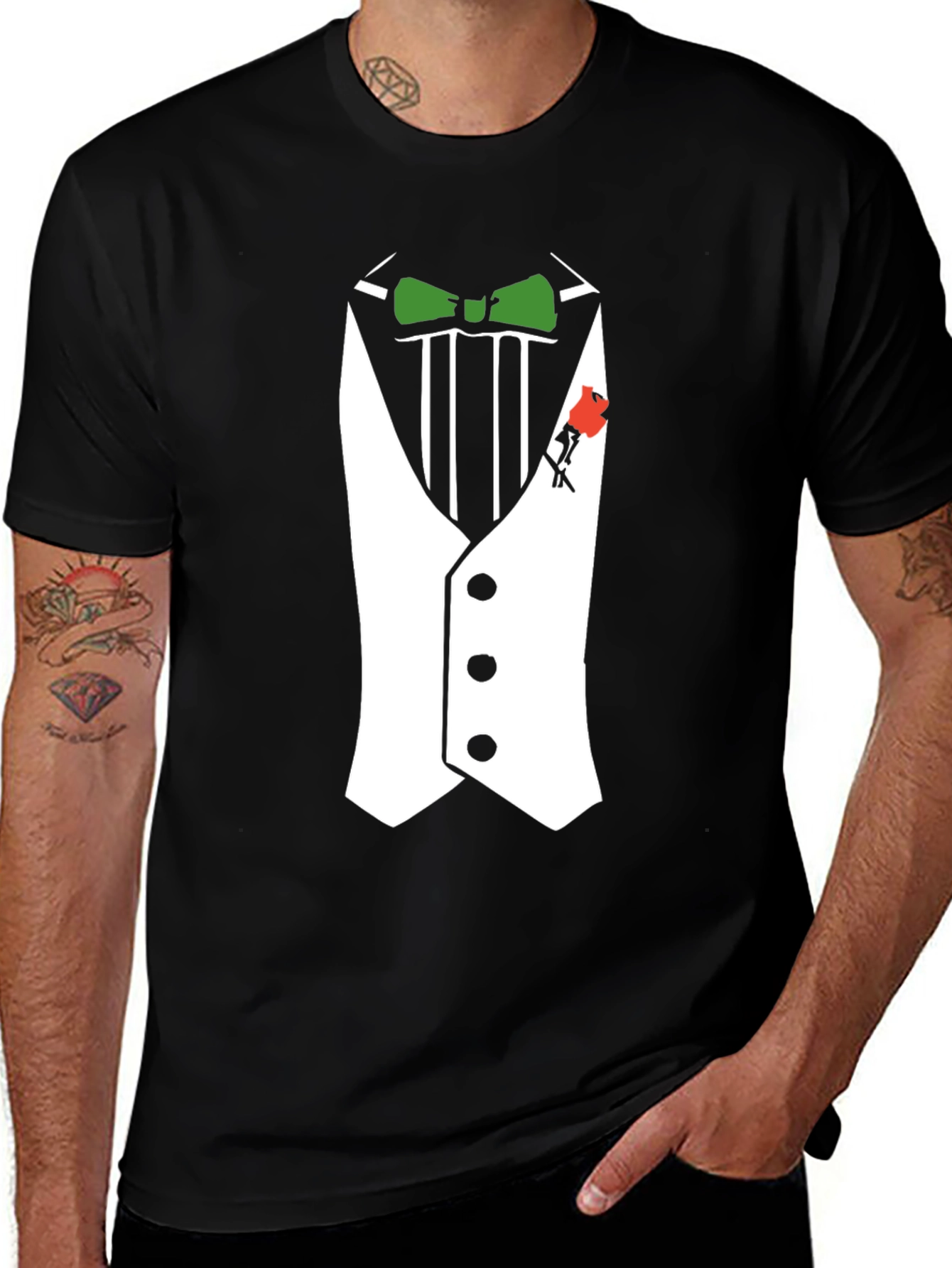 Black Tuxedo Graphic Tee - Formal Fun! main image
