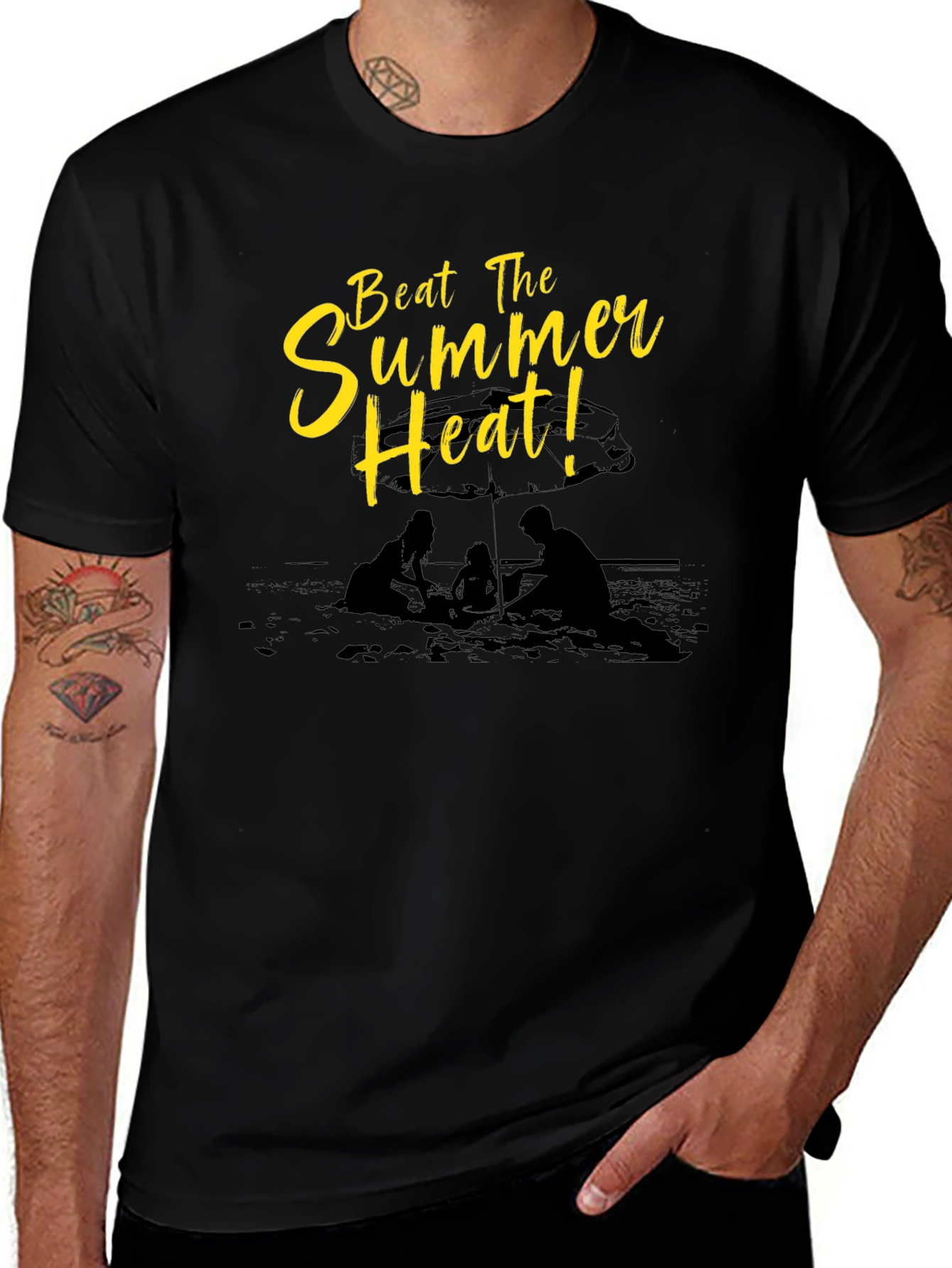 Variant 28 of Beat The Summer Heat Black Graphic T-Shirt