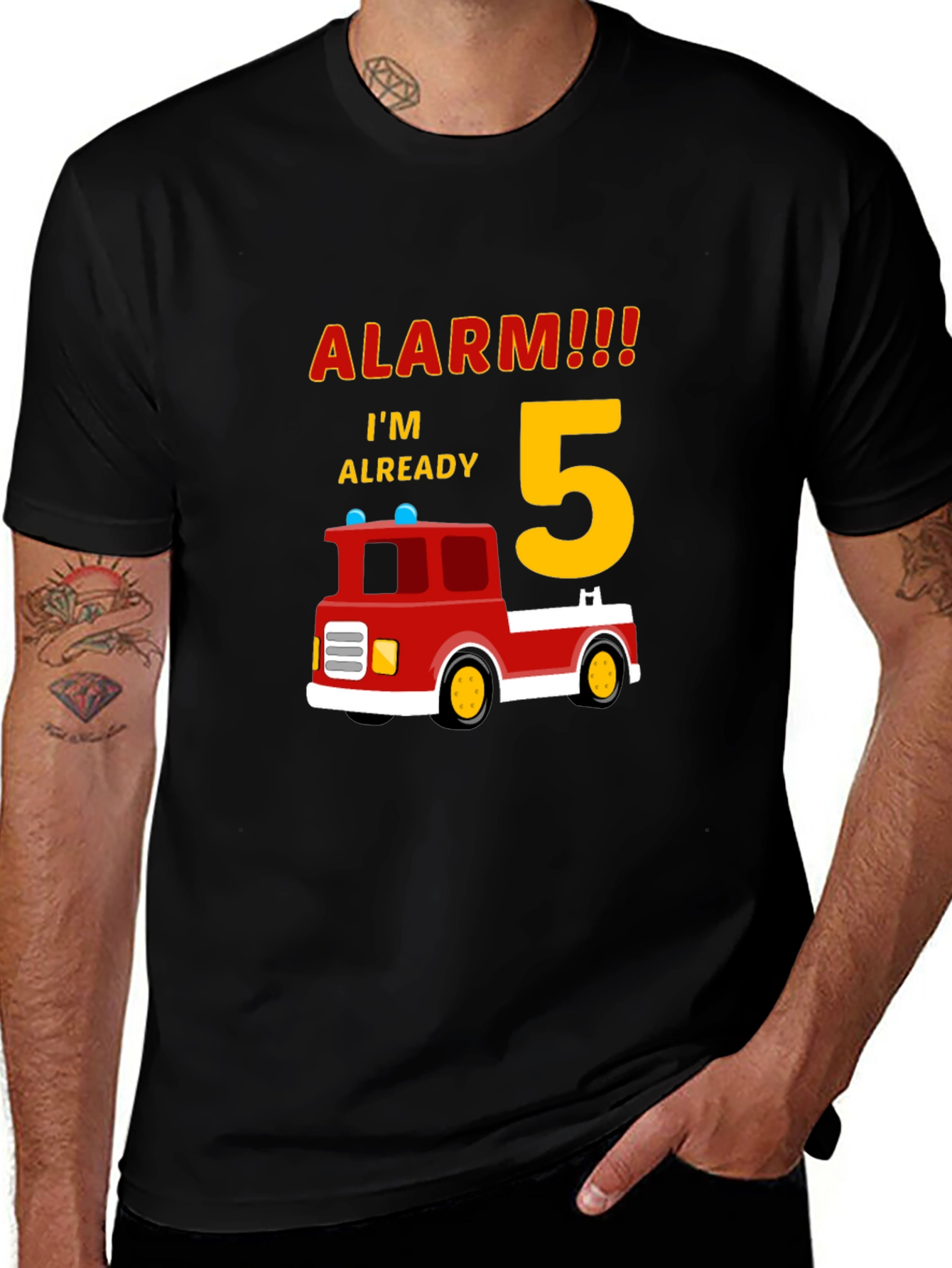 Variant 30 of Alarm I'm Already 5 Firetruck Birthday T-Shirt