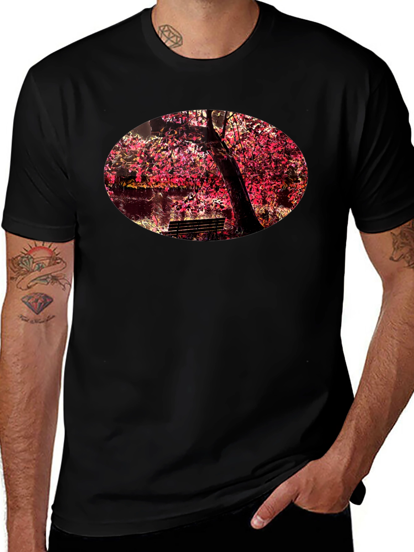 Variant 22 of Nature Graphic Black T-Shirt