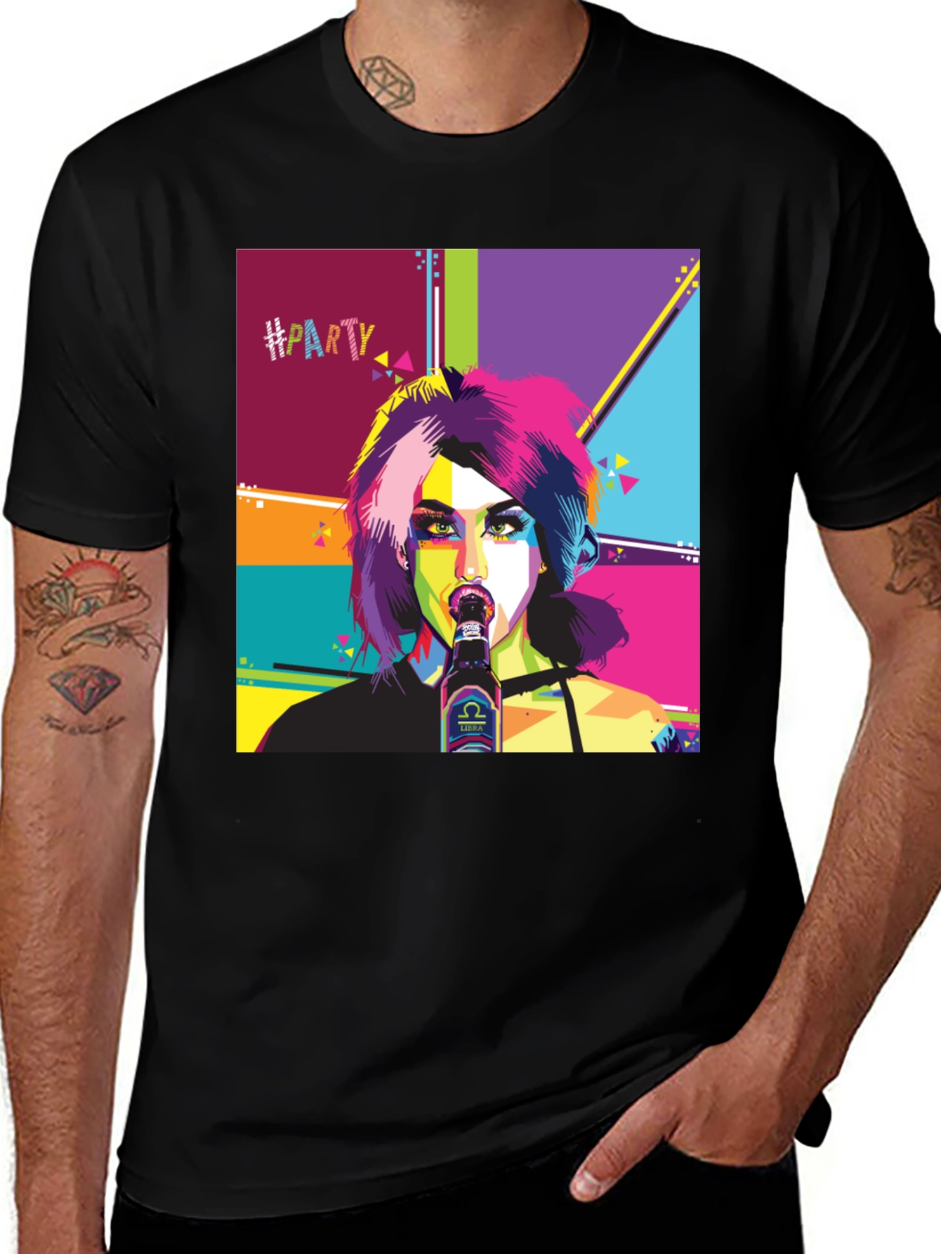 Variant 5 of Party Girl Graphic T-Shirt - Colorful Pop Art Design