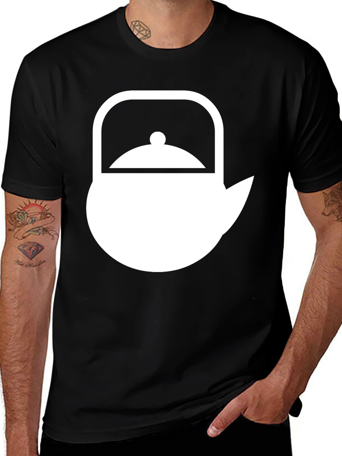 Variant 15 of Stylish Teapot Graphic T-Shirt - Black