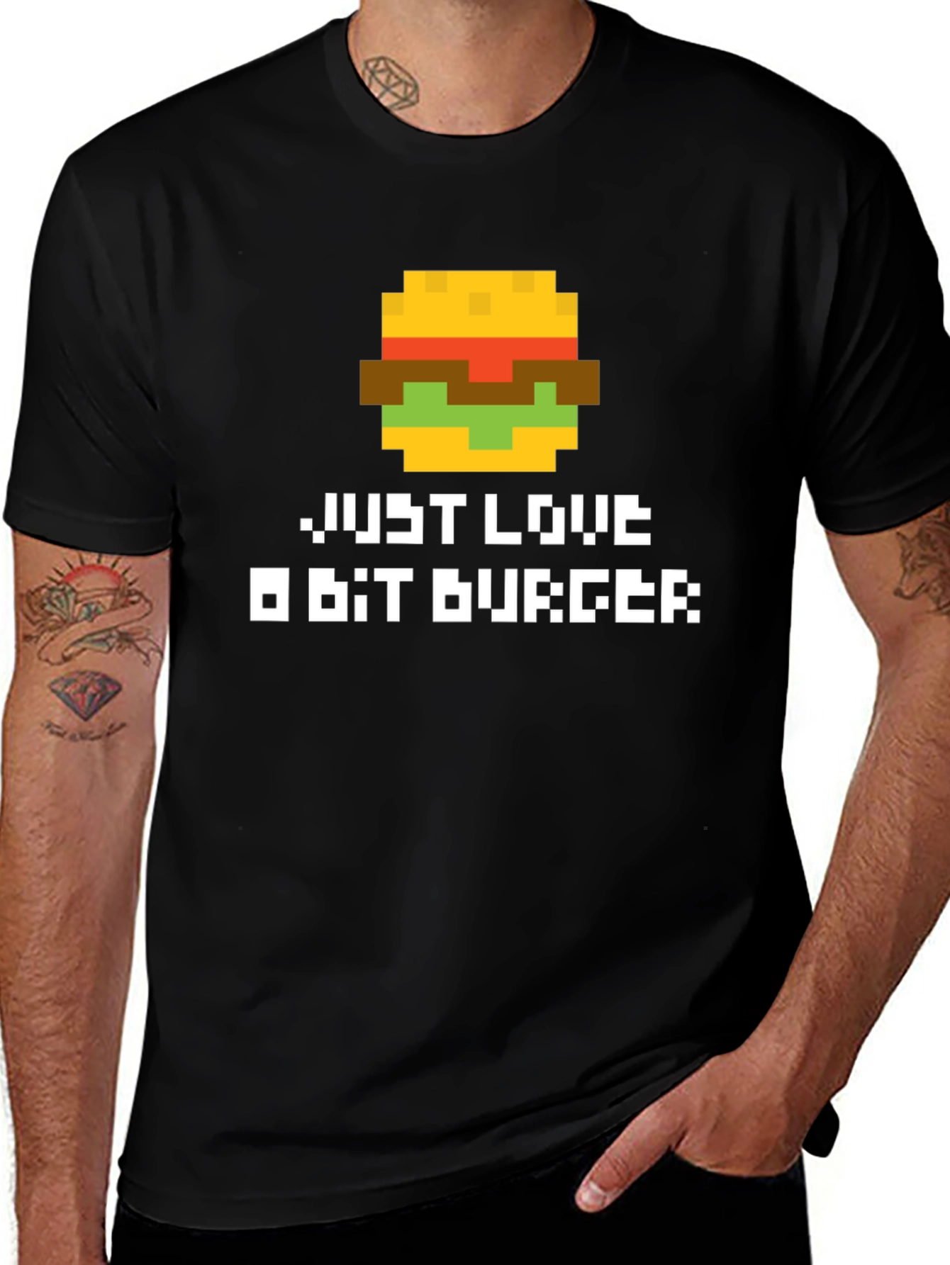 Variant 27 of 8-Bit Burger Graphic Tee - Gamer Style