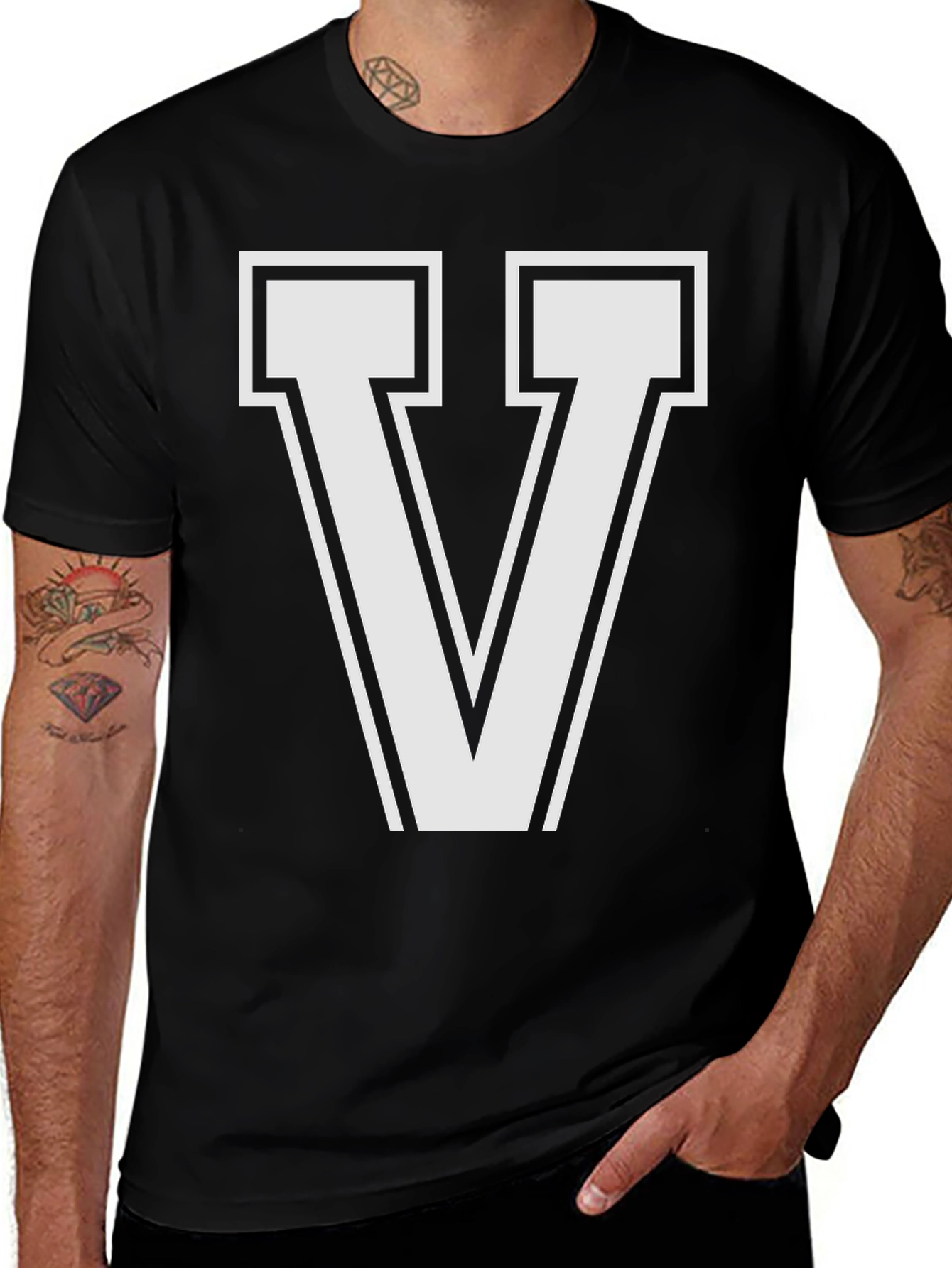 Variant 24 of Letter V T-Shirt - Stylish Graphic Tee