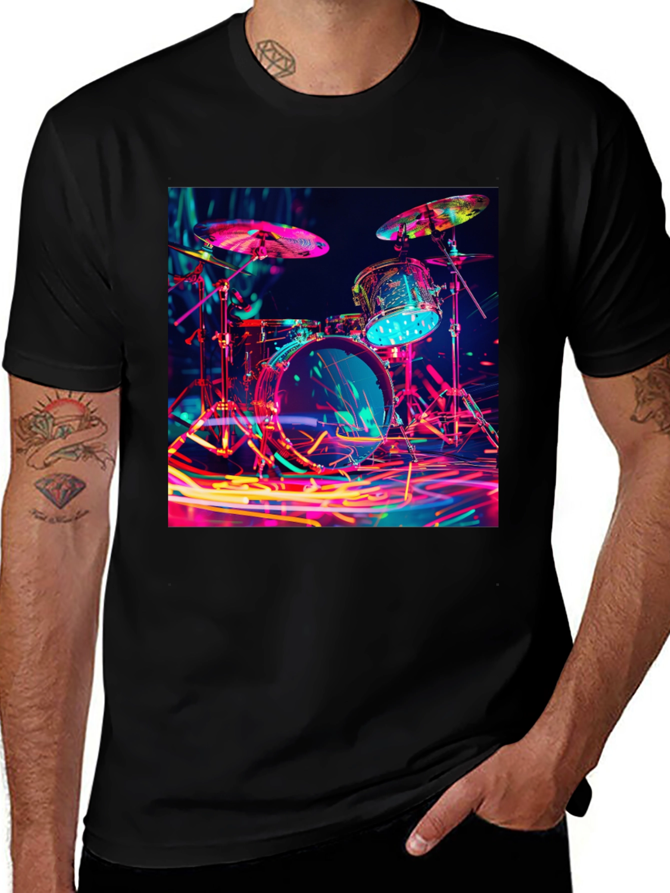 Variant 7 of Neon Drum Kit T-Shirt