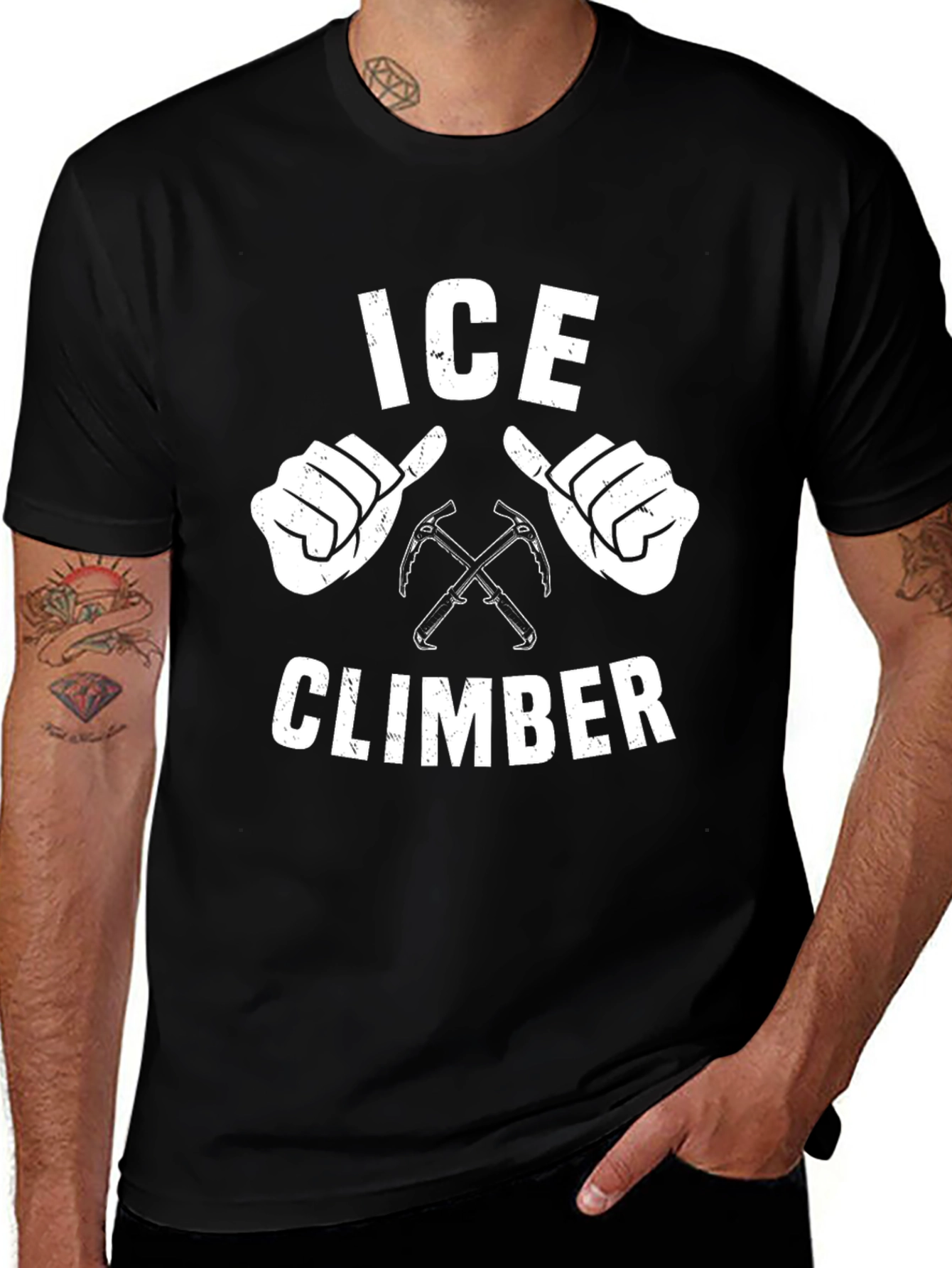 Variant 24 of Ice Climber Graphic Tee - Black Cotton Blend