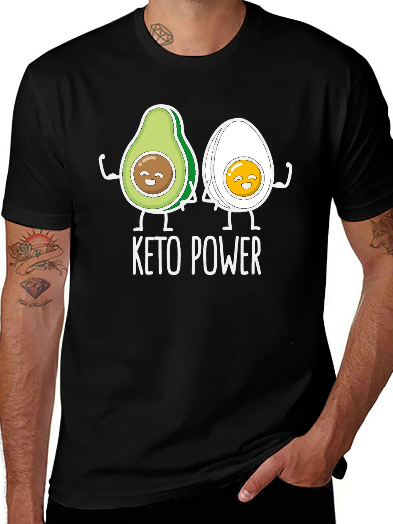 Black Keto Power Graphic T-Shirt main image