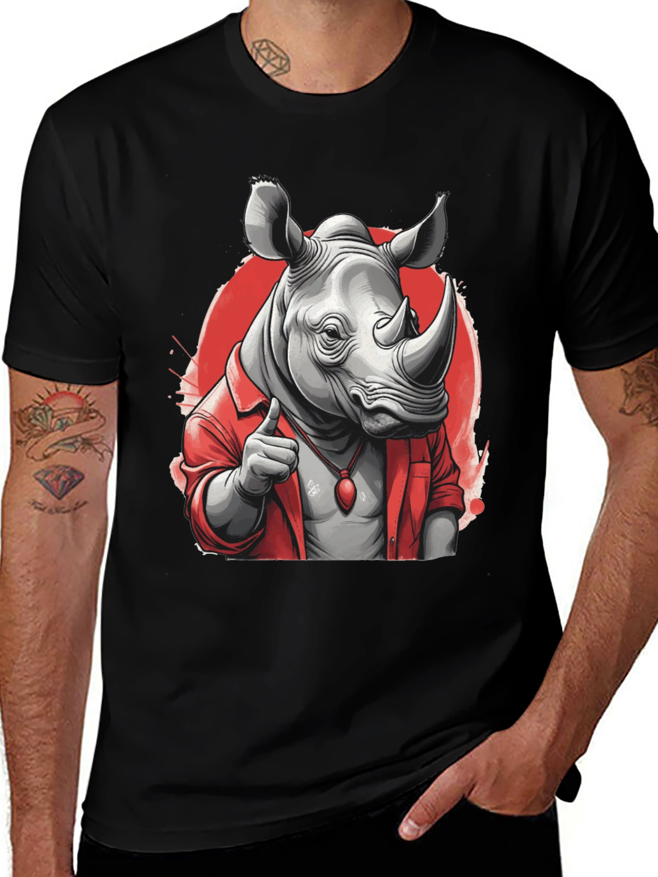 Variant 6 of Cool Rhino in Shirt Graphic T-Shirt