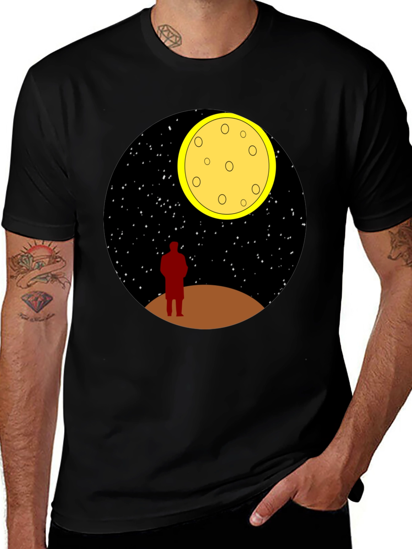 Variant 21 of Man on the Moon Graphic Tee - Black