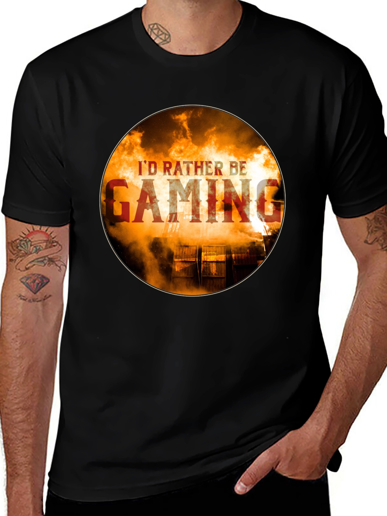 Variant 10 of I'd Rather Be Gaming T-Shirt - Gamer Style