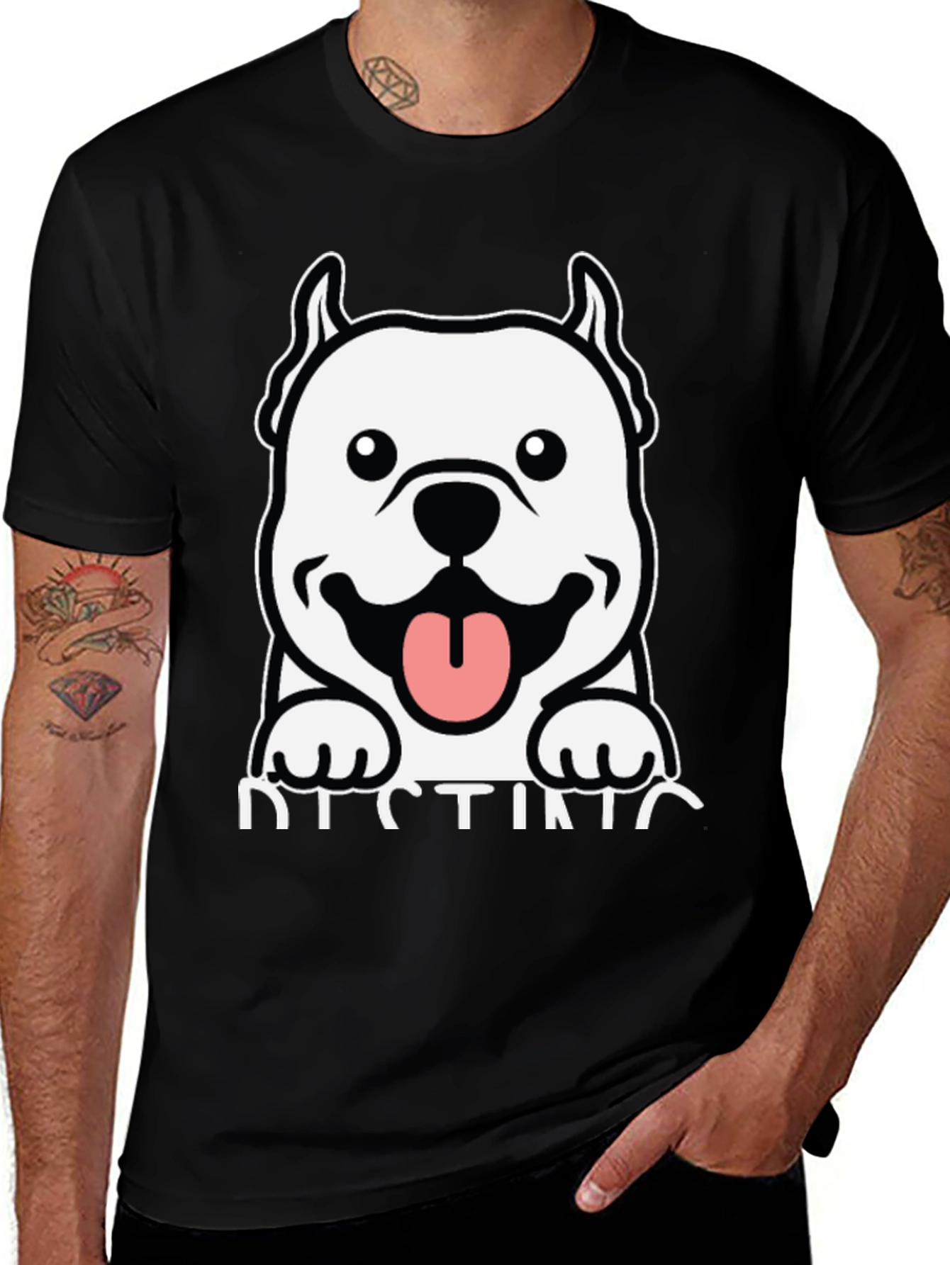 Variant 18 of Cool Dog Graphic Black T-Shirt