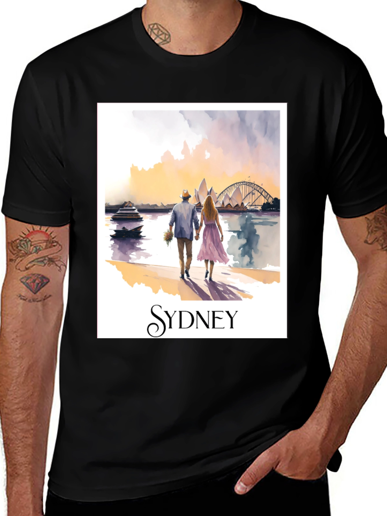 Sydney Opera House T-Shirt - Romantic Couple Design