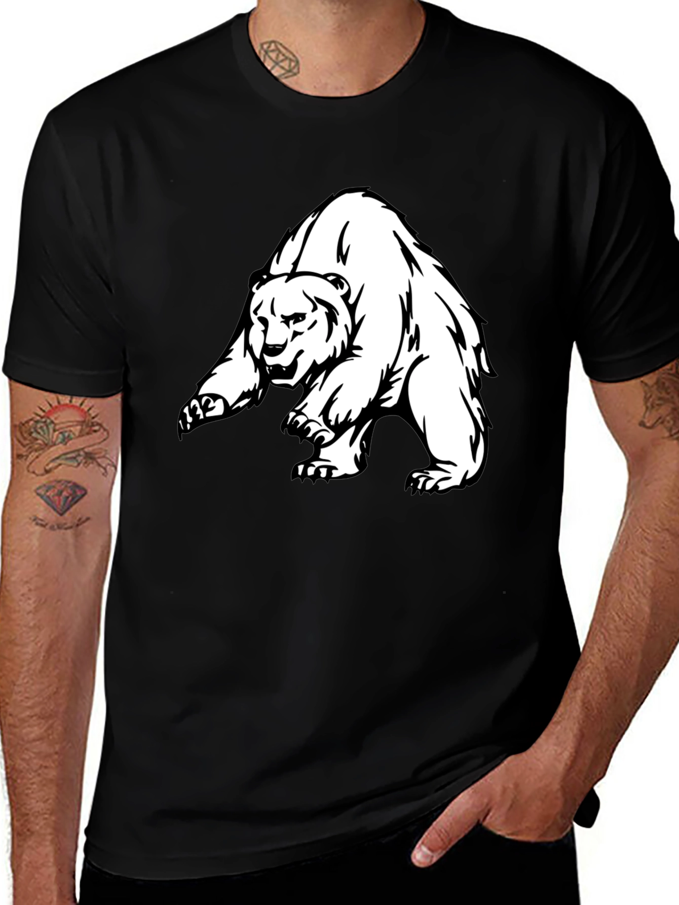 Variant 17 of Bear Graphic Black T-Shirt