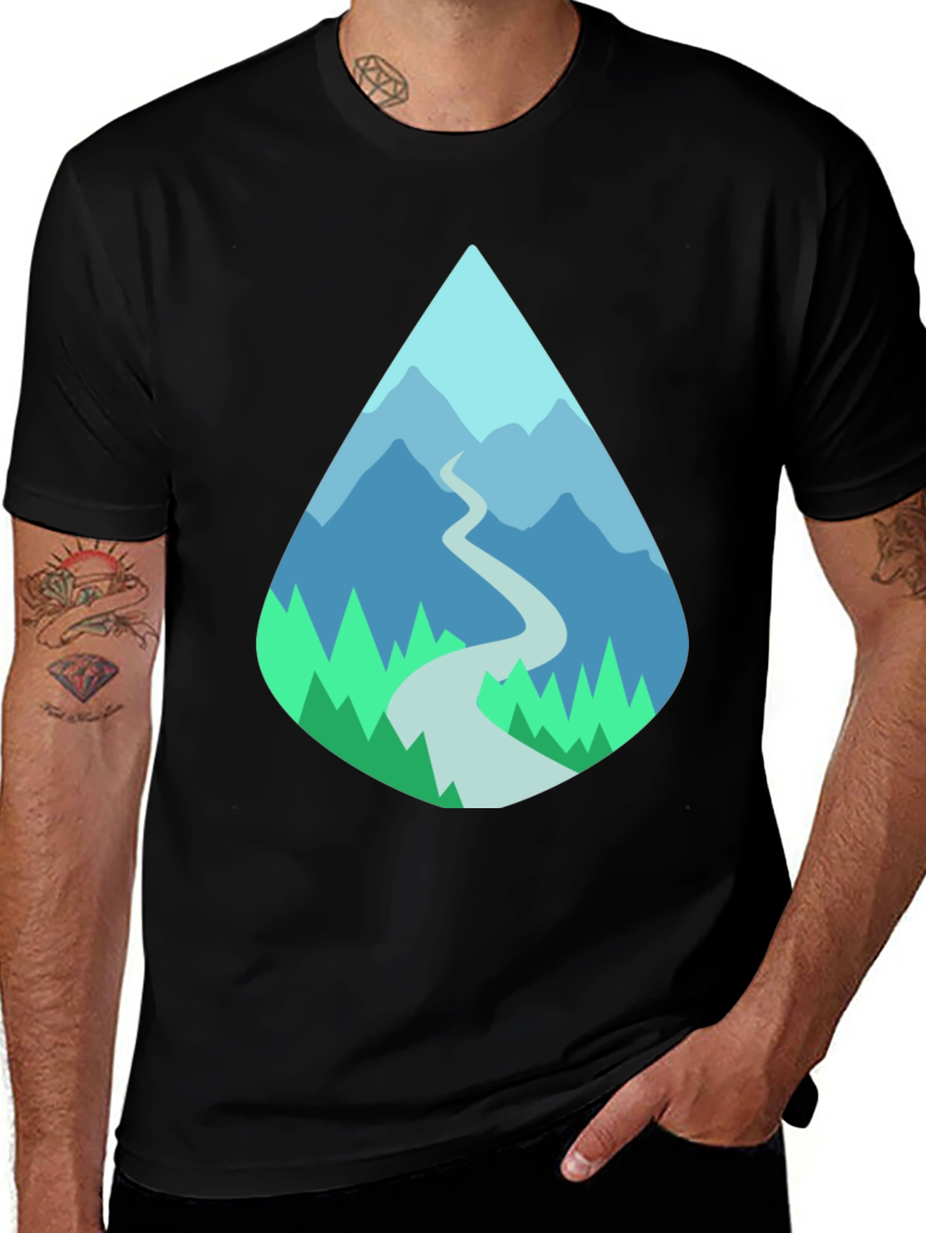Variant 13 of Mountain Peak Graphic Tee - Nature Inspired Design