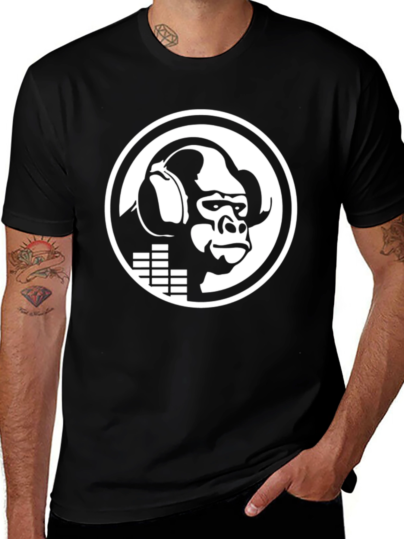 Variant 20 of DJ Gorilla Black Graphic Tee