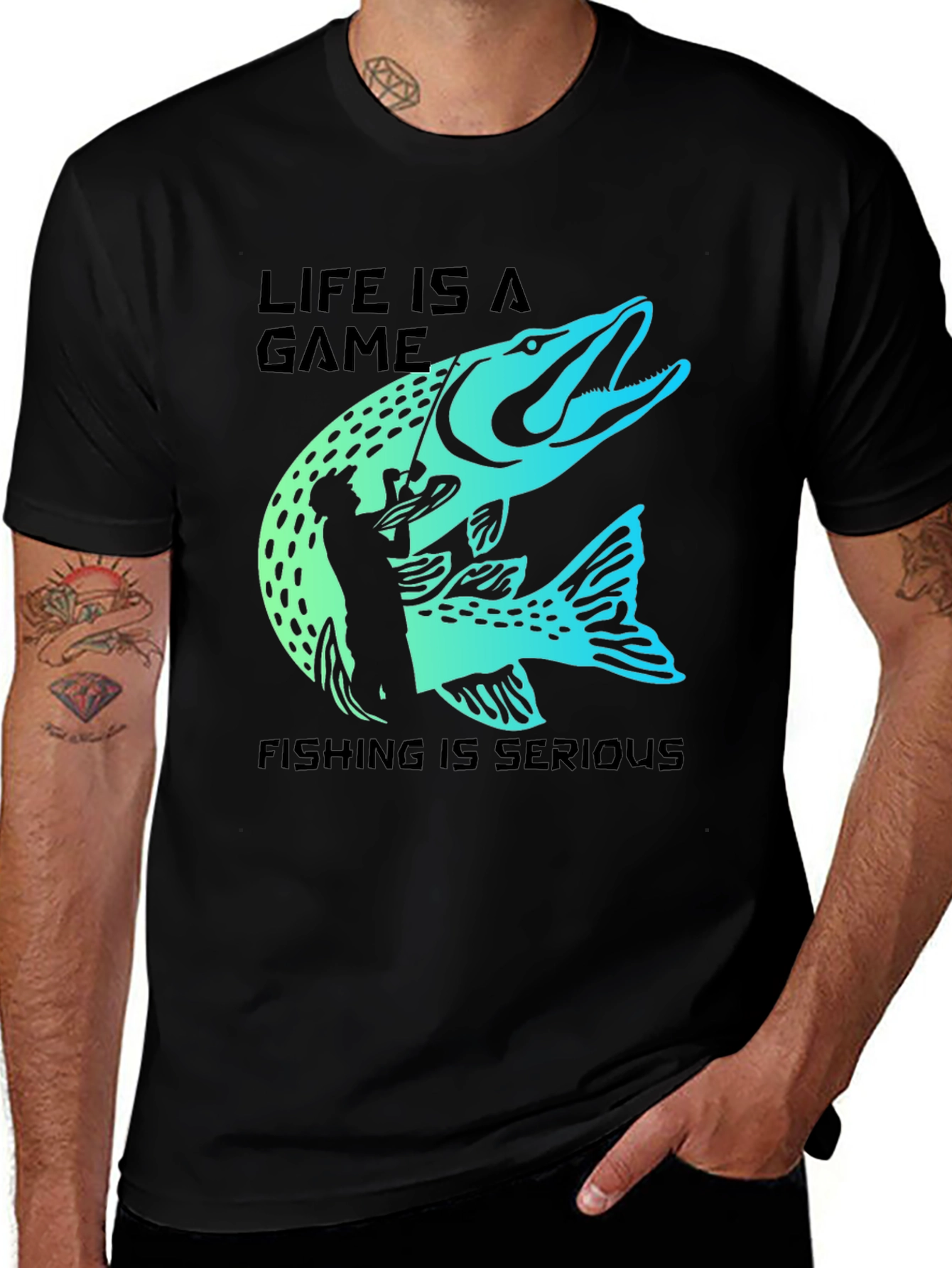 Variant 9 of Life is a Game - Fishing T-Shirt