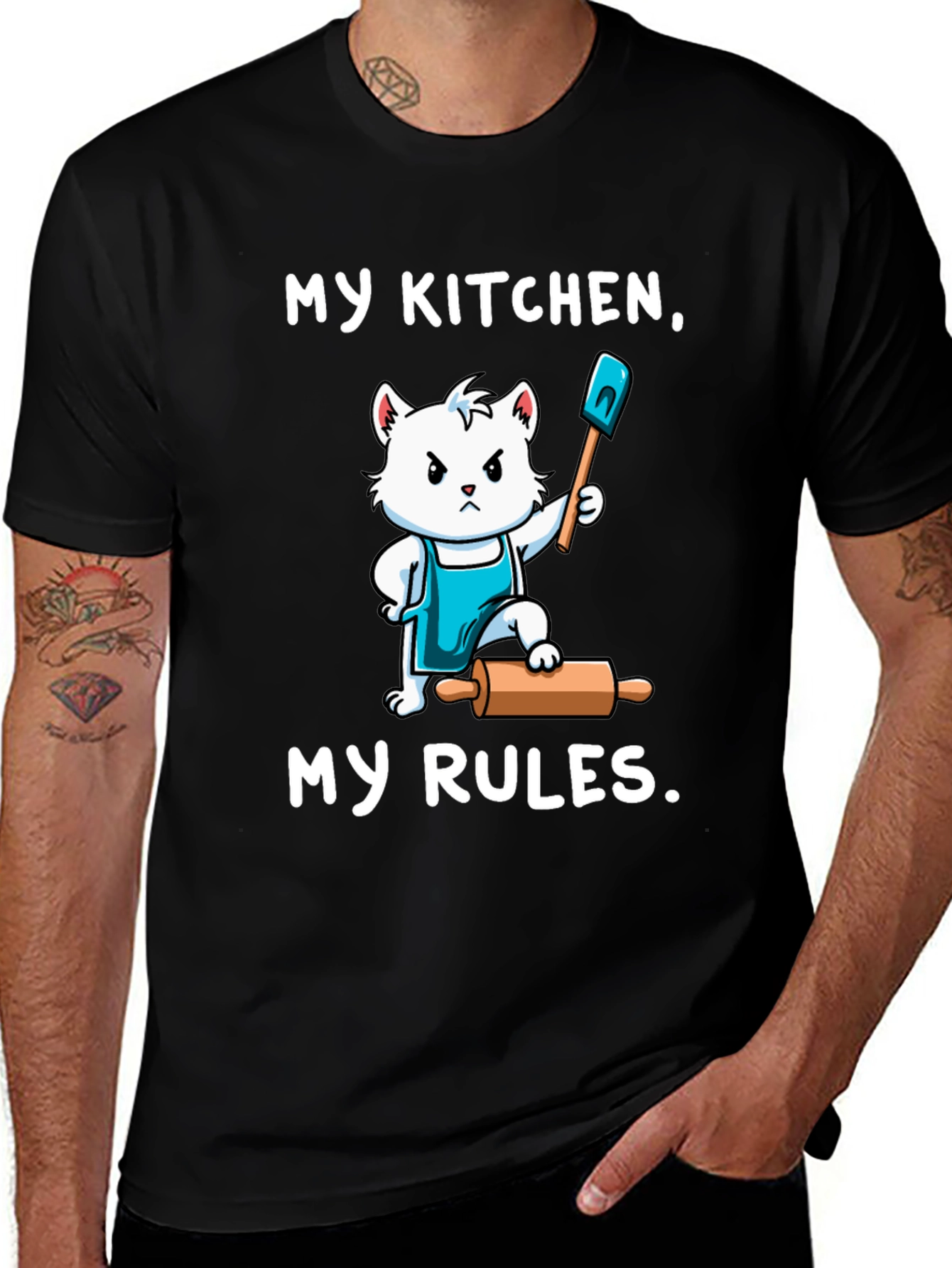 Variant 18 of My Kitchen, My Rules Cat Graphic T-Shirt