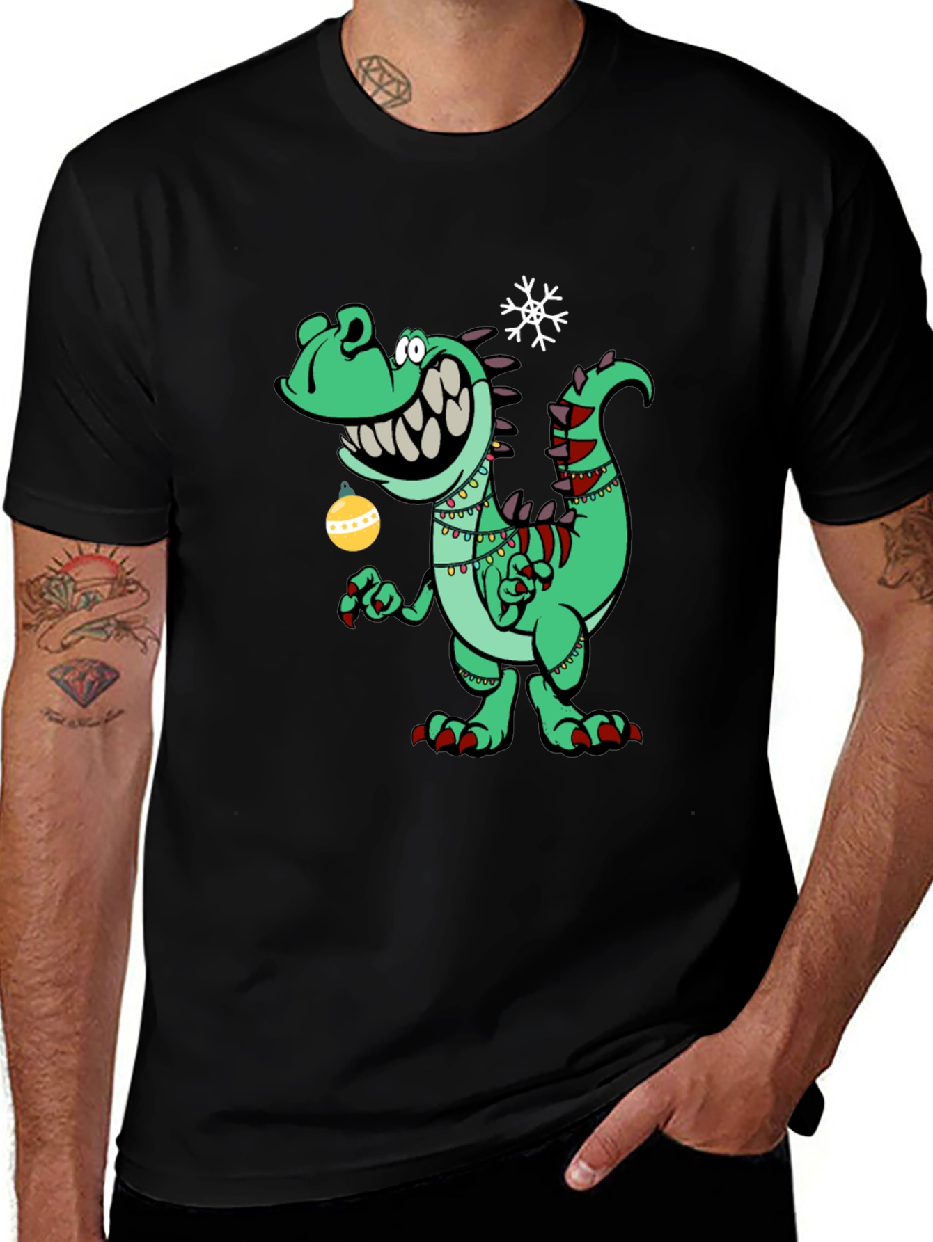 Variant 8 of Festive Dino T-Shirt - Holiday Dinosaur