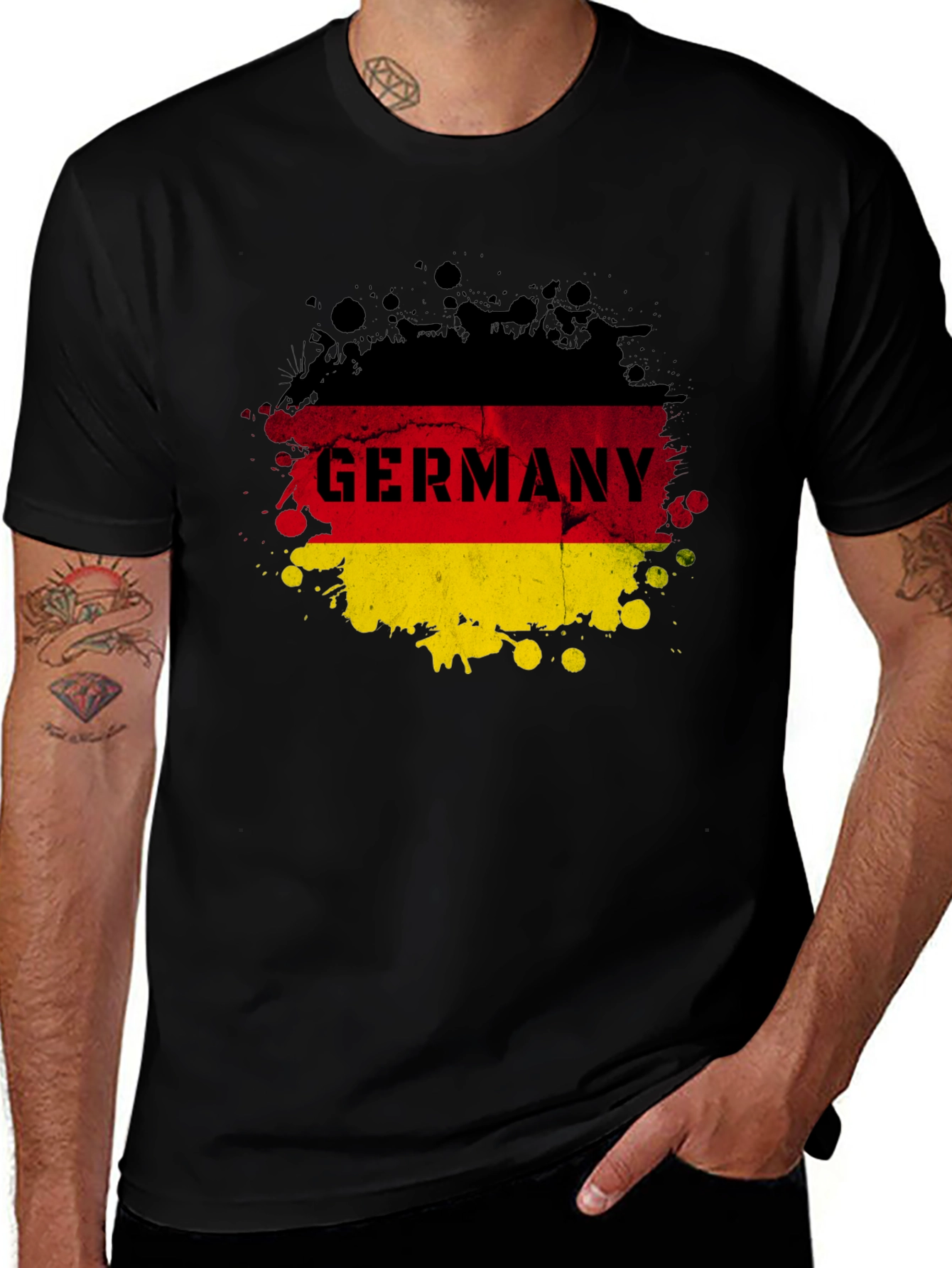 Germany Flag Splatter Graphic T-Shirt