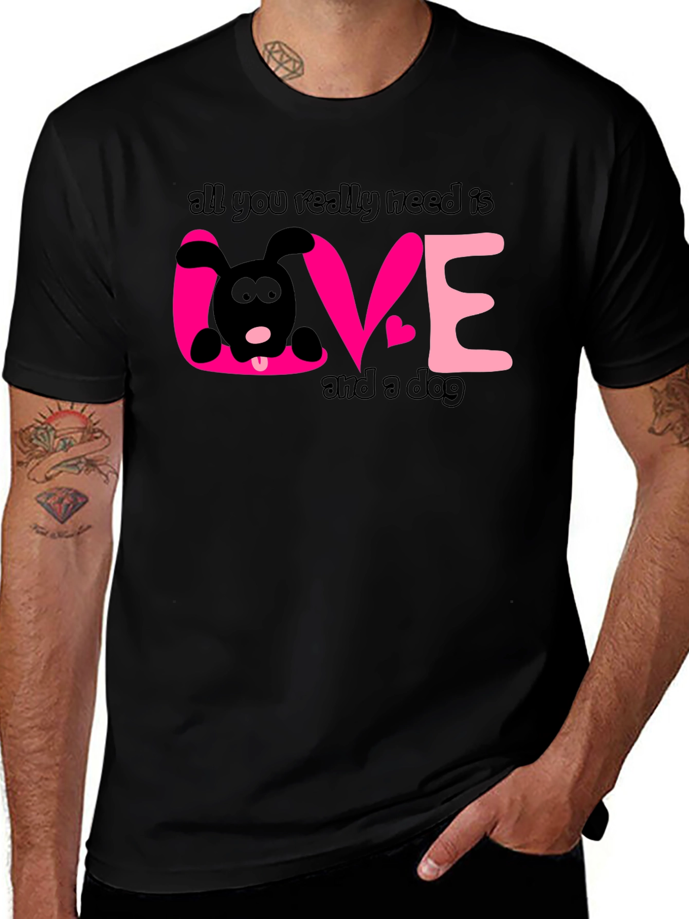 Variant 16 of Dog Lover T-Shirt: All You Need is Love and a Dog