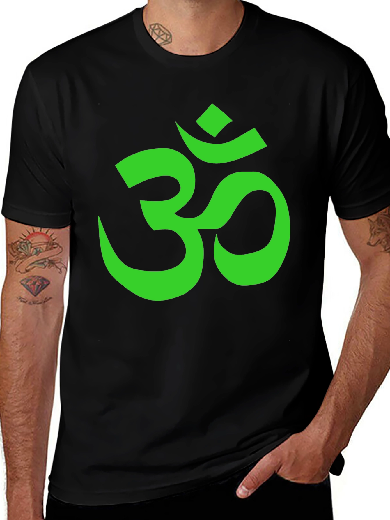 Variant 6 of Om Symbol Graphic Tee - Black Cotton T-Shirt
