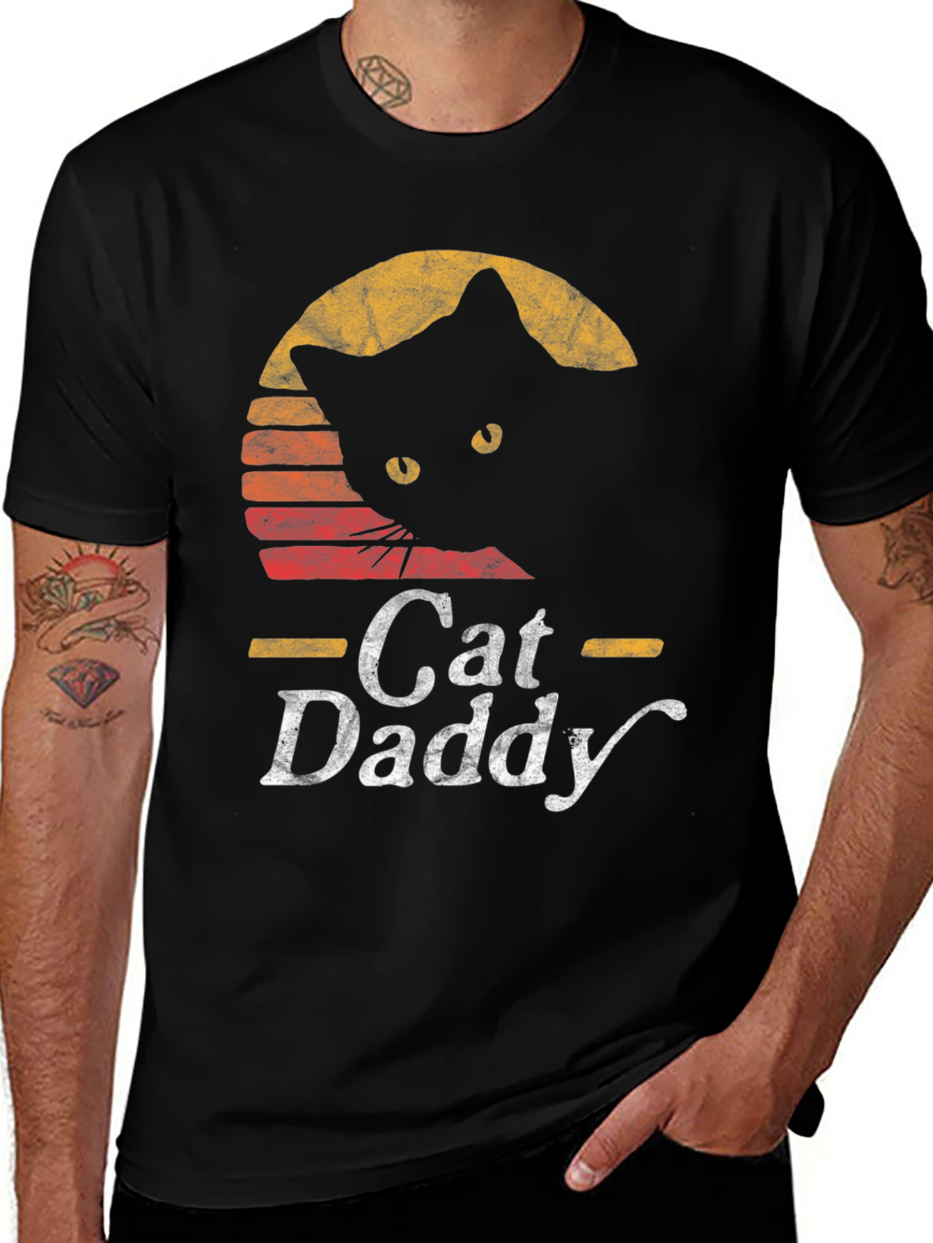 Variant 28 of Cat Daddy Graphic Tee - Retro Style