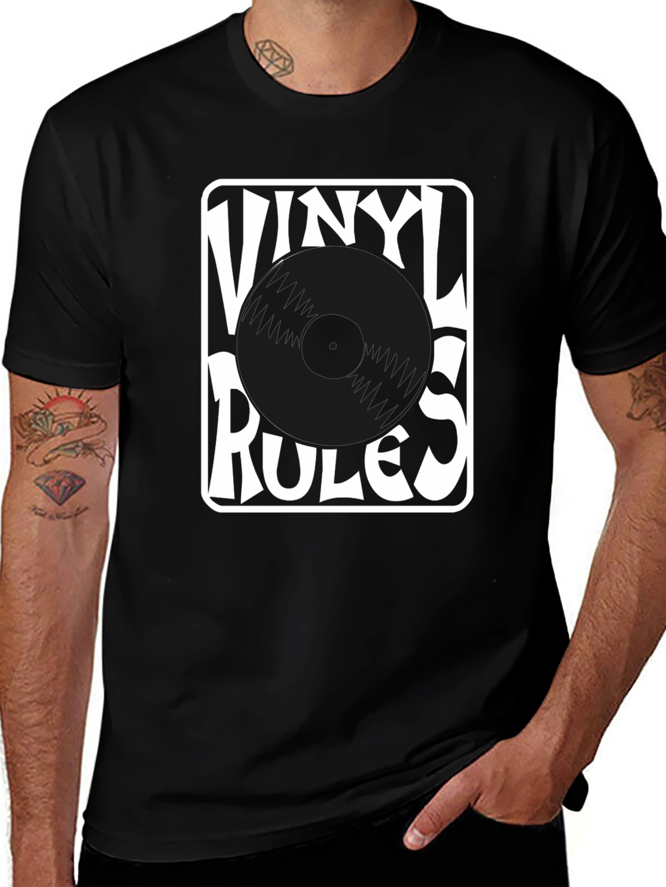 Variant 16 of Vinyl Rules Black T-Shirt