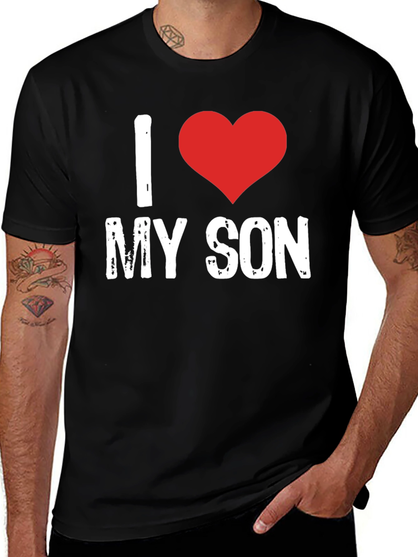 I Heart My Son - Men's Black Graphic T-Shirt