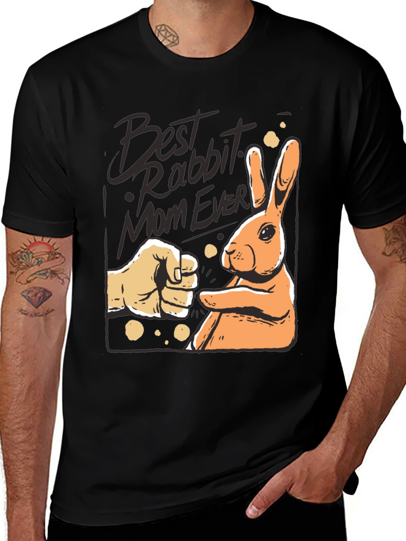 Variant 13 of Best Rabbit Mom Ever T-Shirt - Cute Bunny Fist Bump Tee