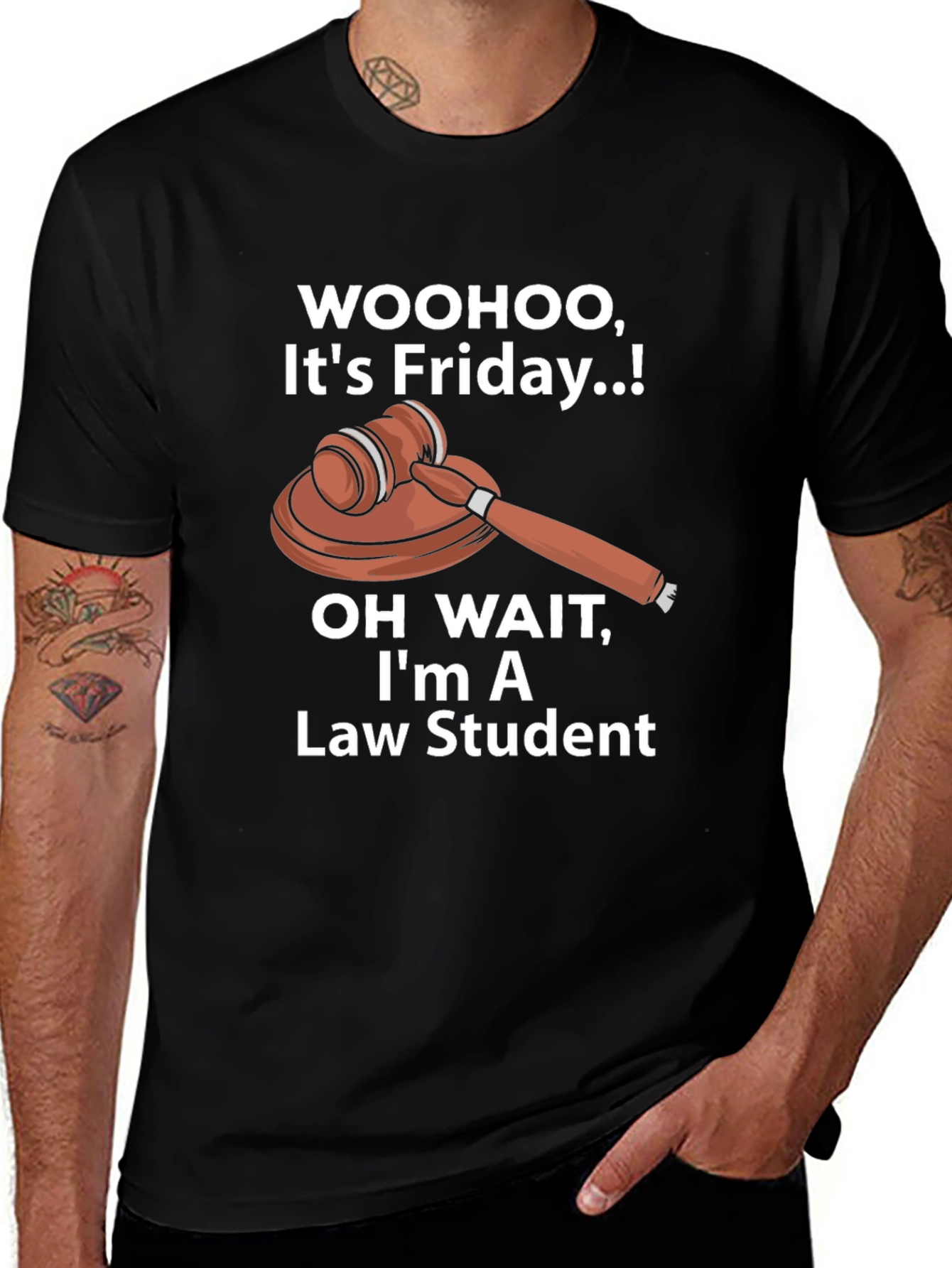 Variant 21 of Law Student Friday T-Shirt - Court Gavel Humor Tee