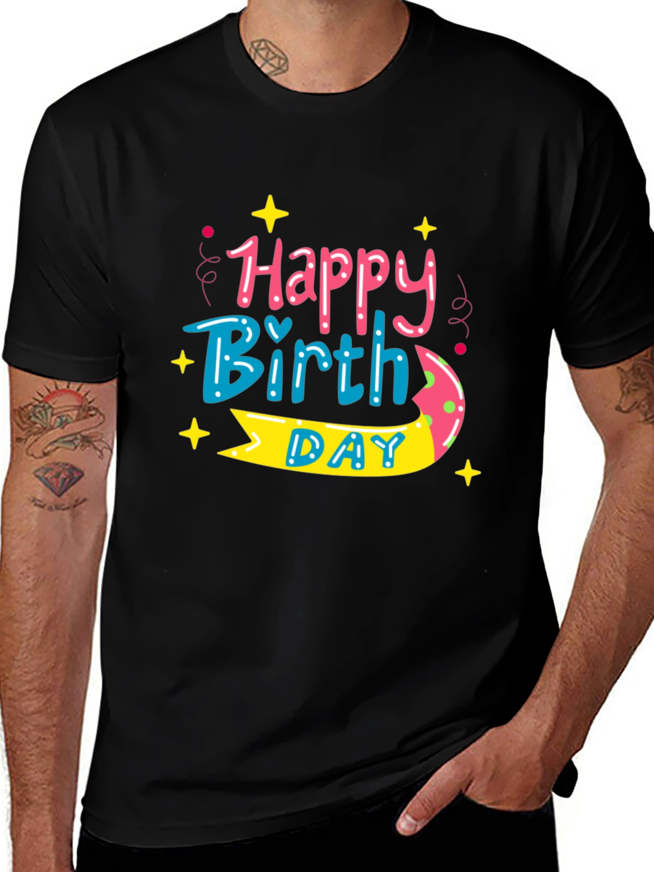 Happy Birthday Graphic Tee - Stylish Celebration Shirt