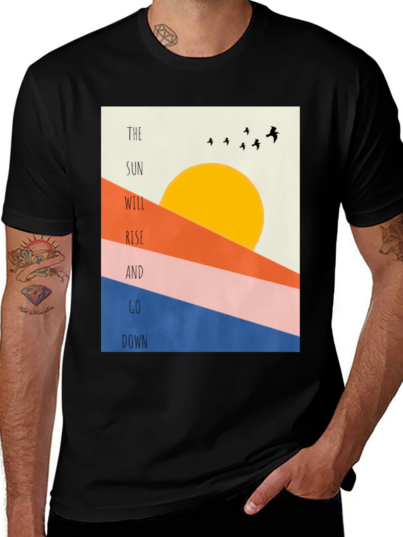 Variant 29 of Sunrise Graphic Tee - Rise and Go Down Shirt